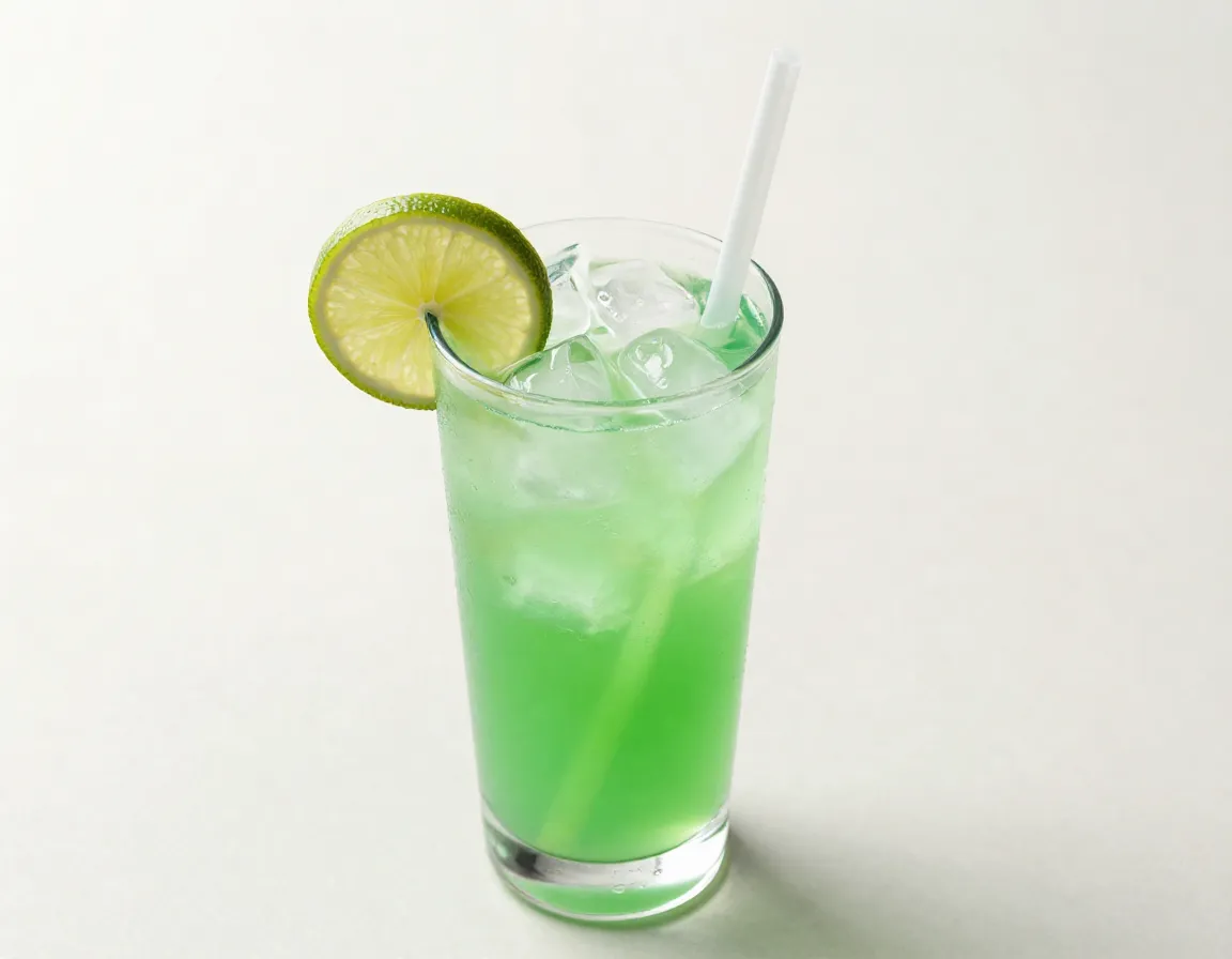 Tokyo tea green machine cocktail in a collins glass