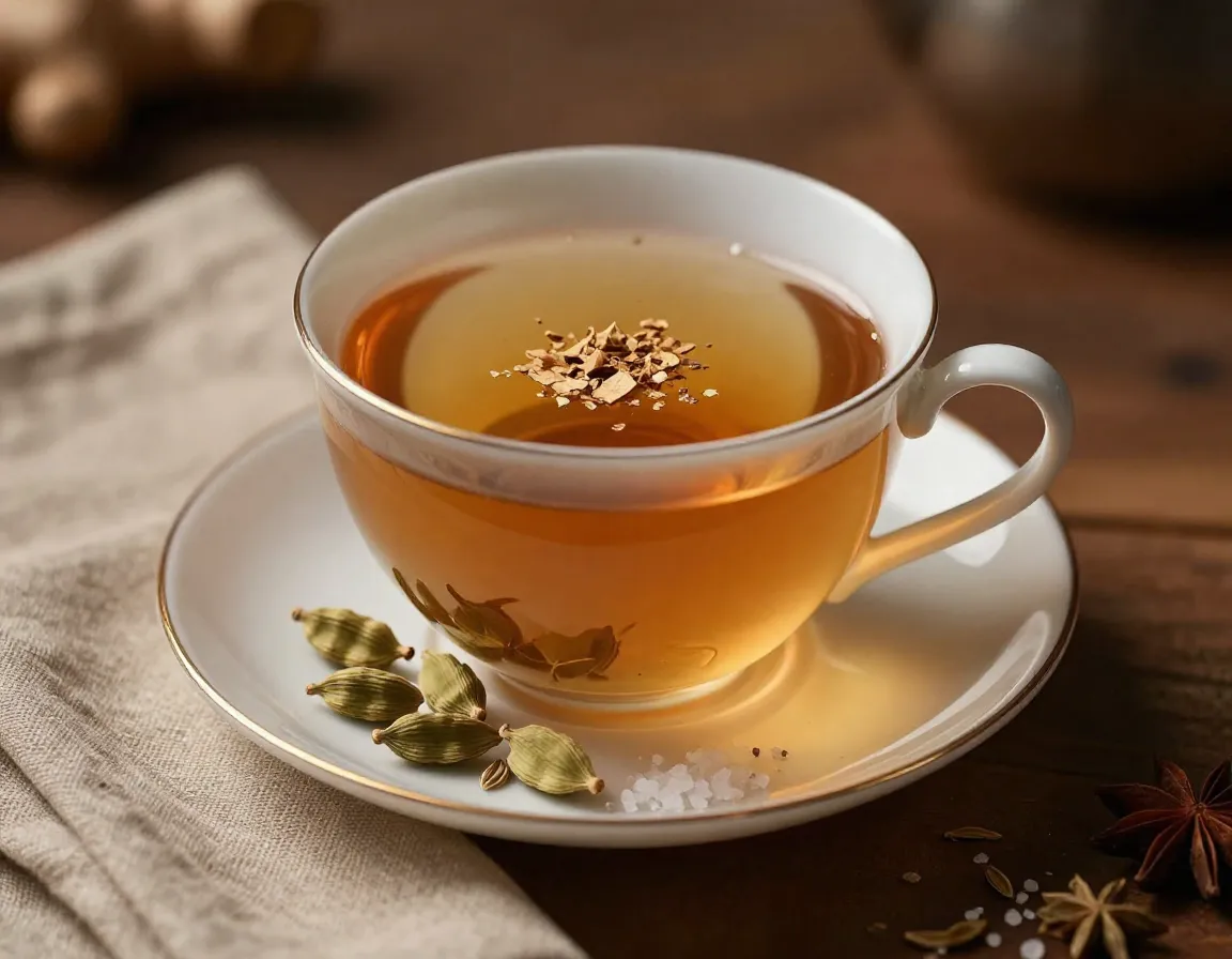 Digestive fire ginger cardamom and fennel tea after meal