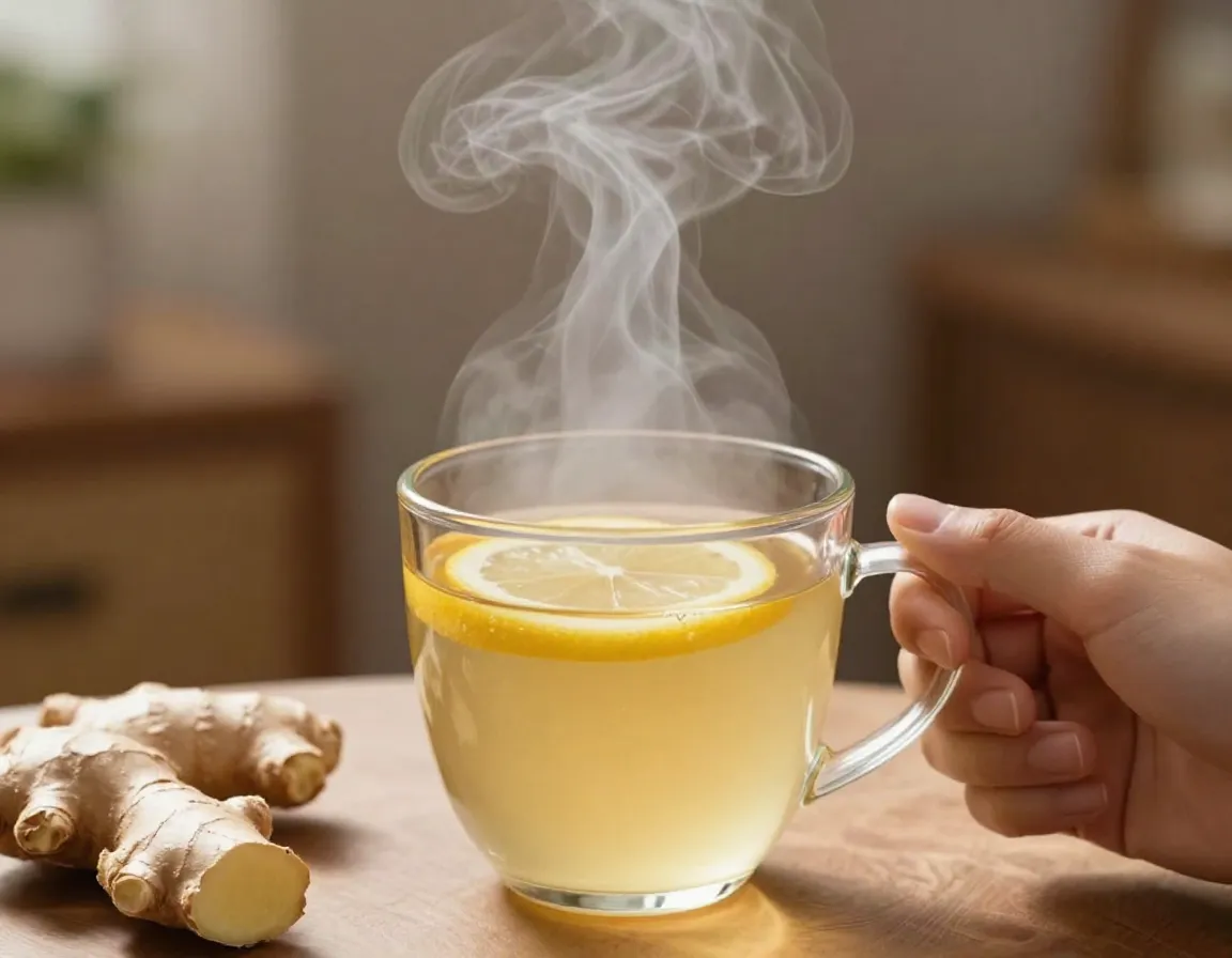 Steam inhalation ginger tea clearing winter congestion relief