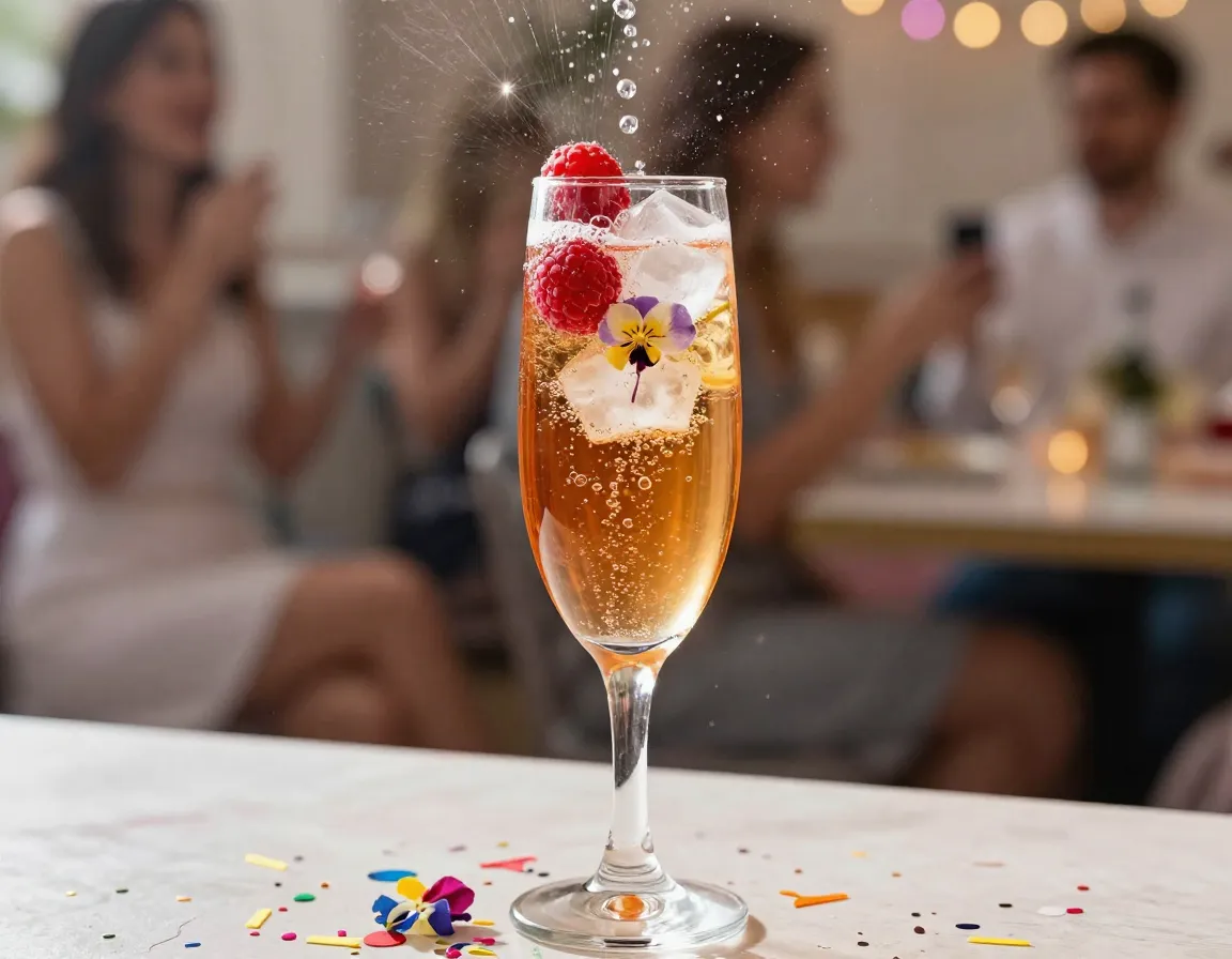 Festive sparkling summer celebration arnold palmer with bubbles
