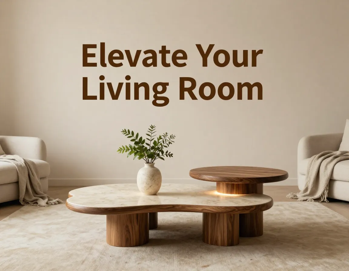 Sculptural cloud coffee table lift top end modern living room