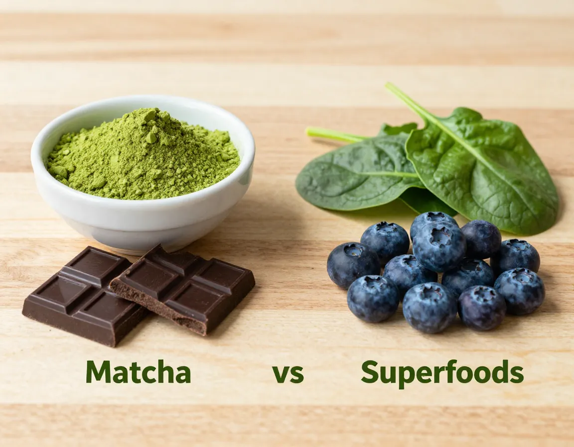 Powerful antioxidant protection matcha vs superfoods comparison