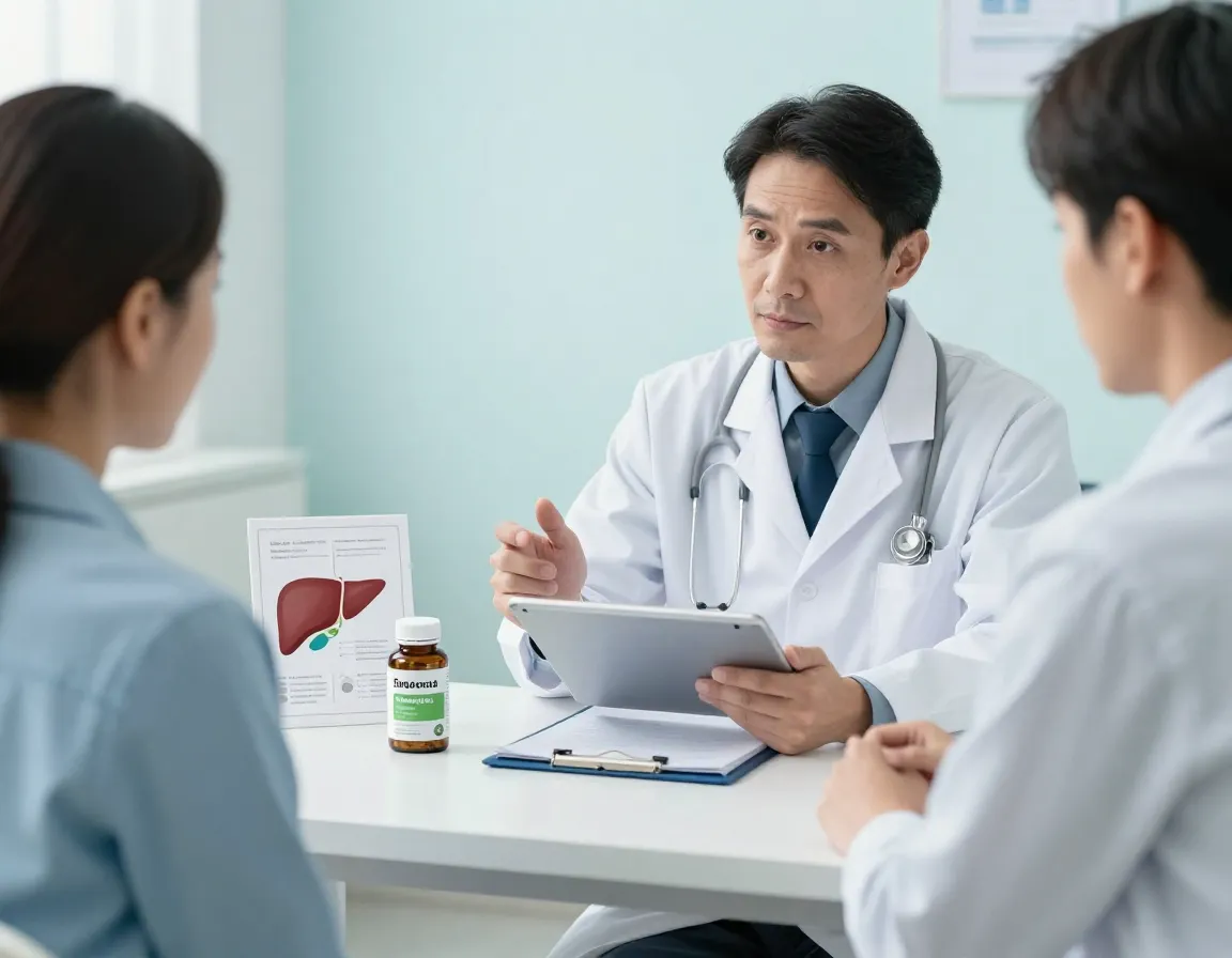 Doctor and patient discussing supplement safety and liver