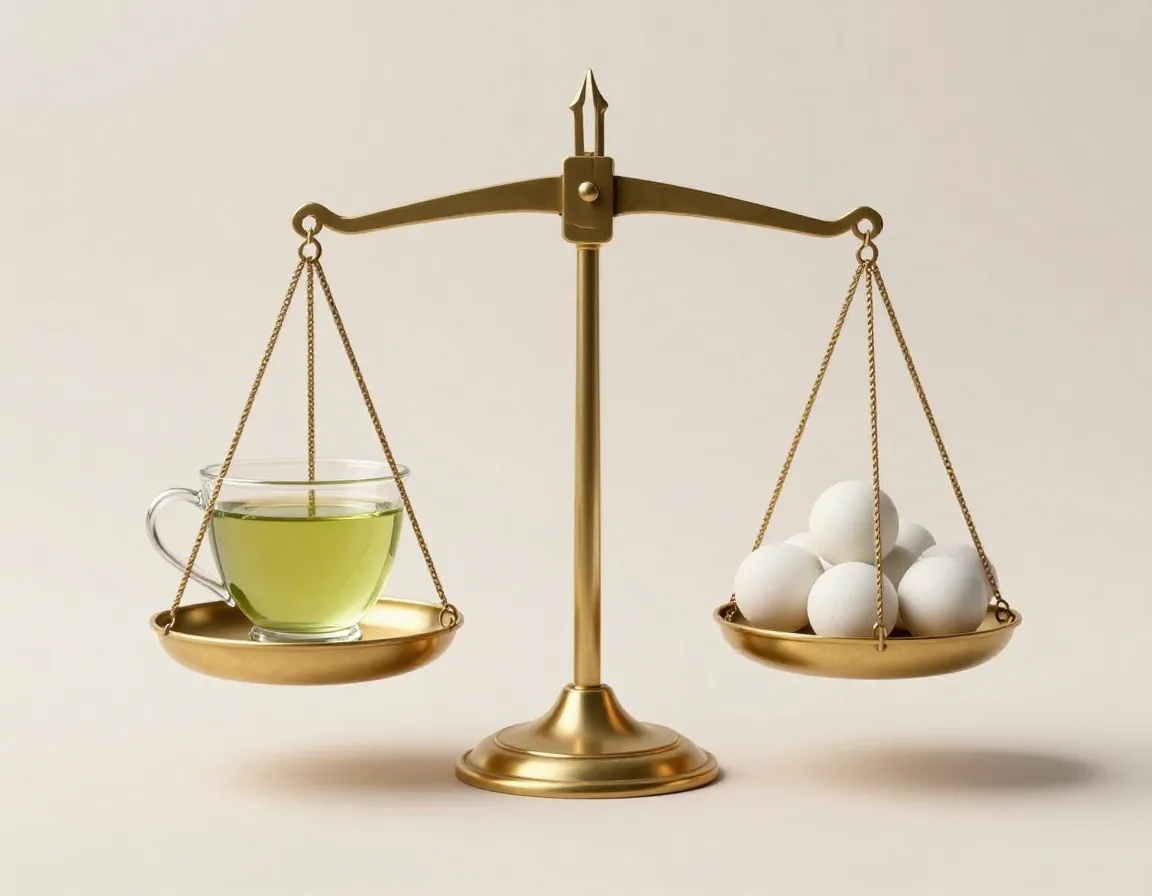 Works selectively on excess fat scale with tea and fat cells