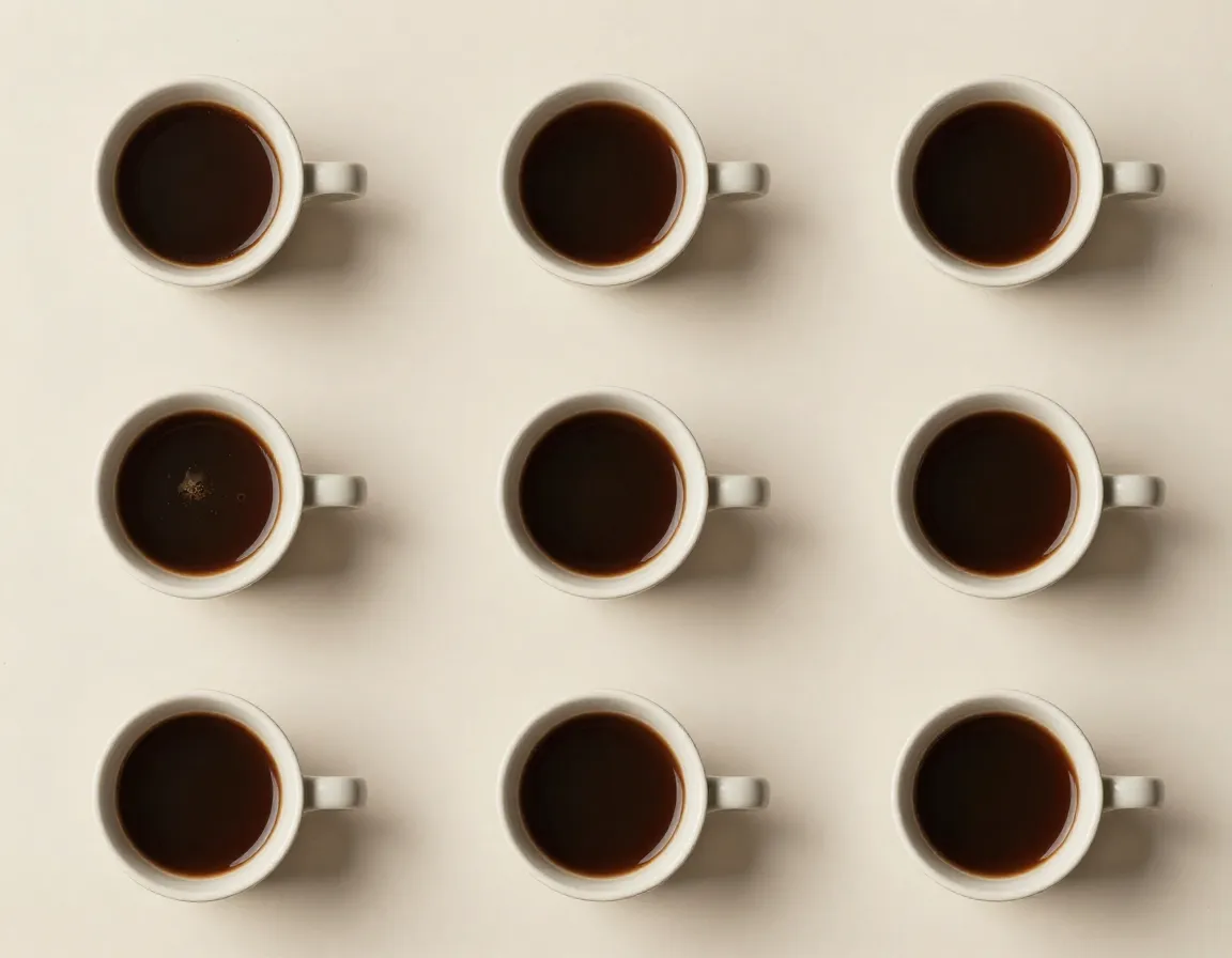 A consistent signature style photo of black coffee with warm muted tones