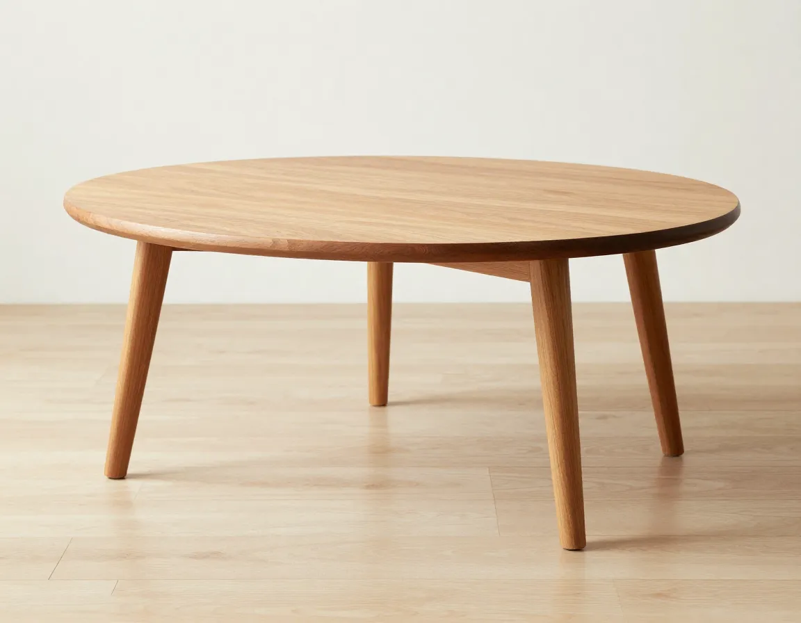 Curved teak coffee table classic tapered legs