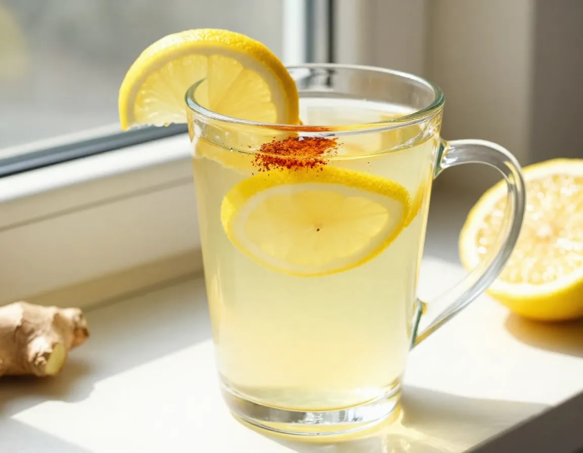 Energizing ginger lemon morning blend with cayenne pepper
