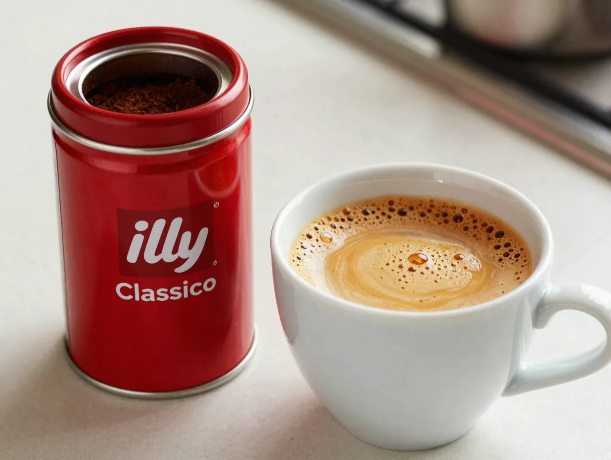 Illy classico pressurized steel can crema espresso shot caramel chocolate notes