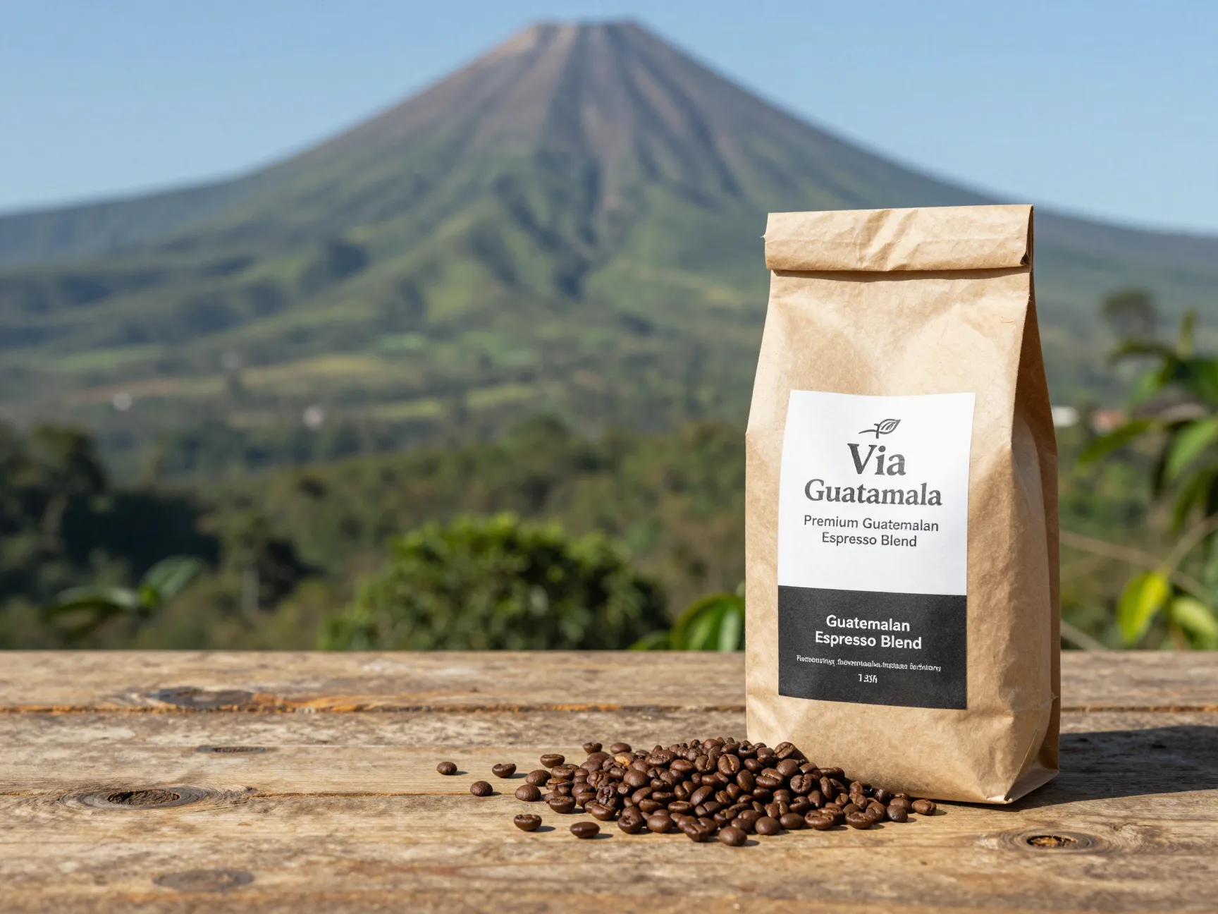 Via guatemala single origin volcanic highland beans direct trade bag