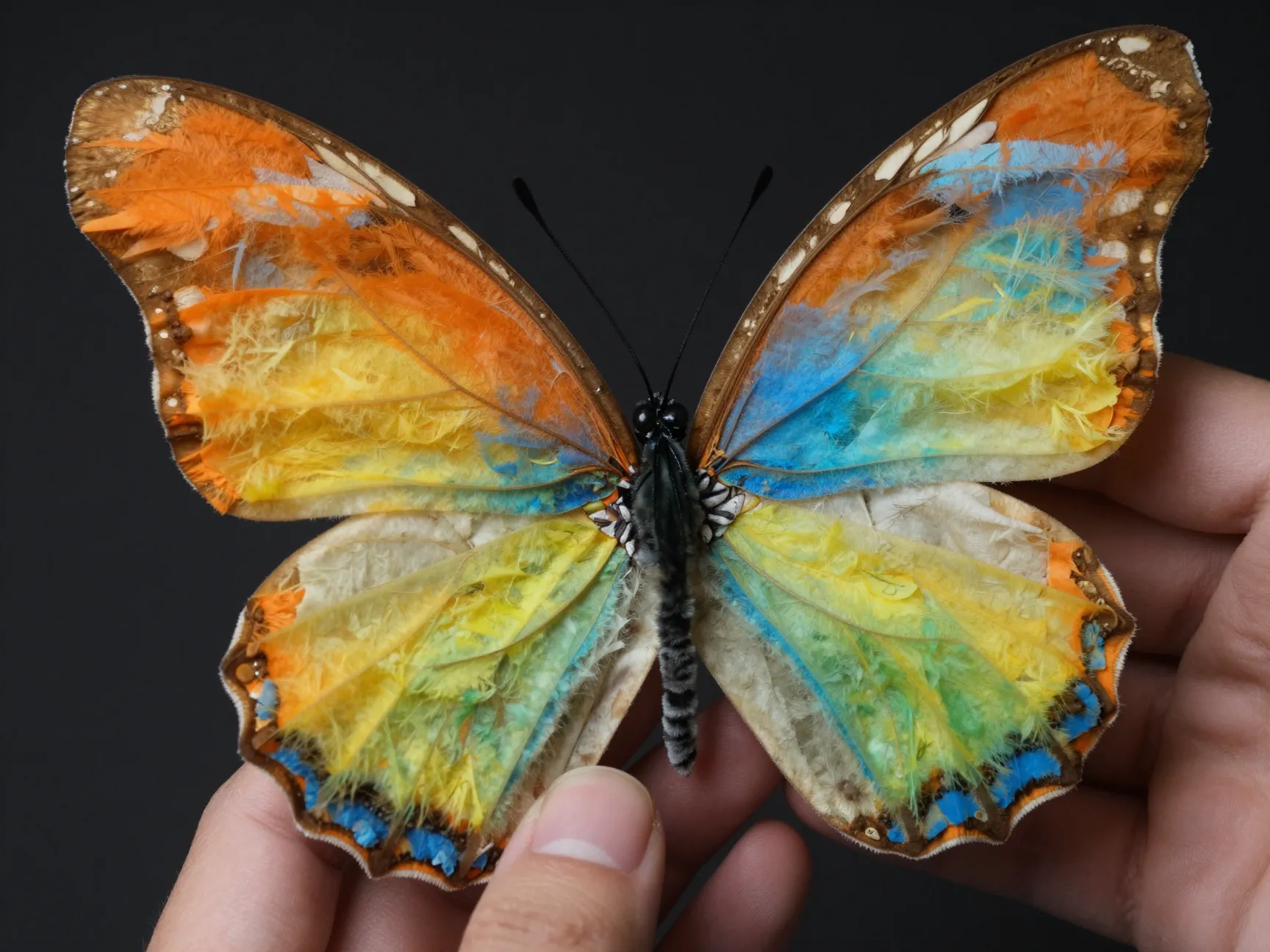 Two filter layered wing butterfly warm cool colored pairs fluffed depth