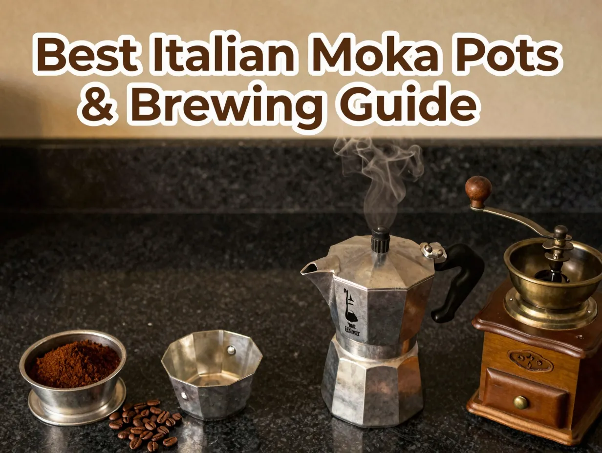 Classic bialetti moka express coffee beans brewing ritual italian kitchen