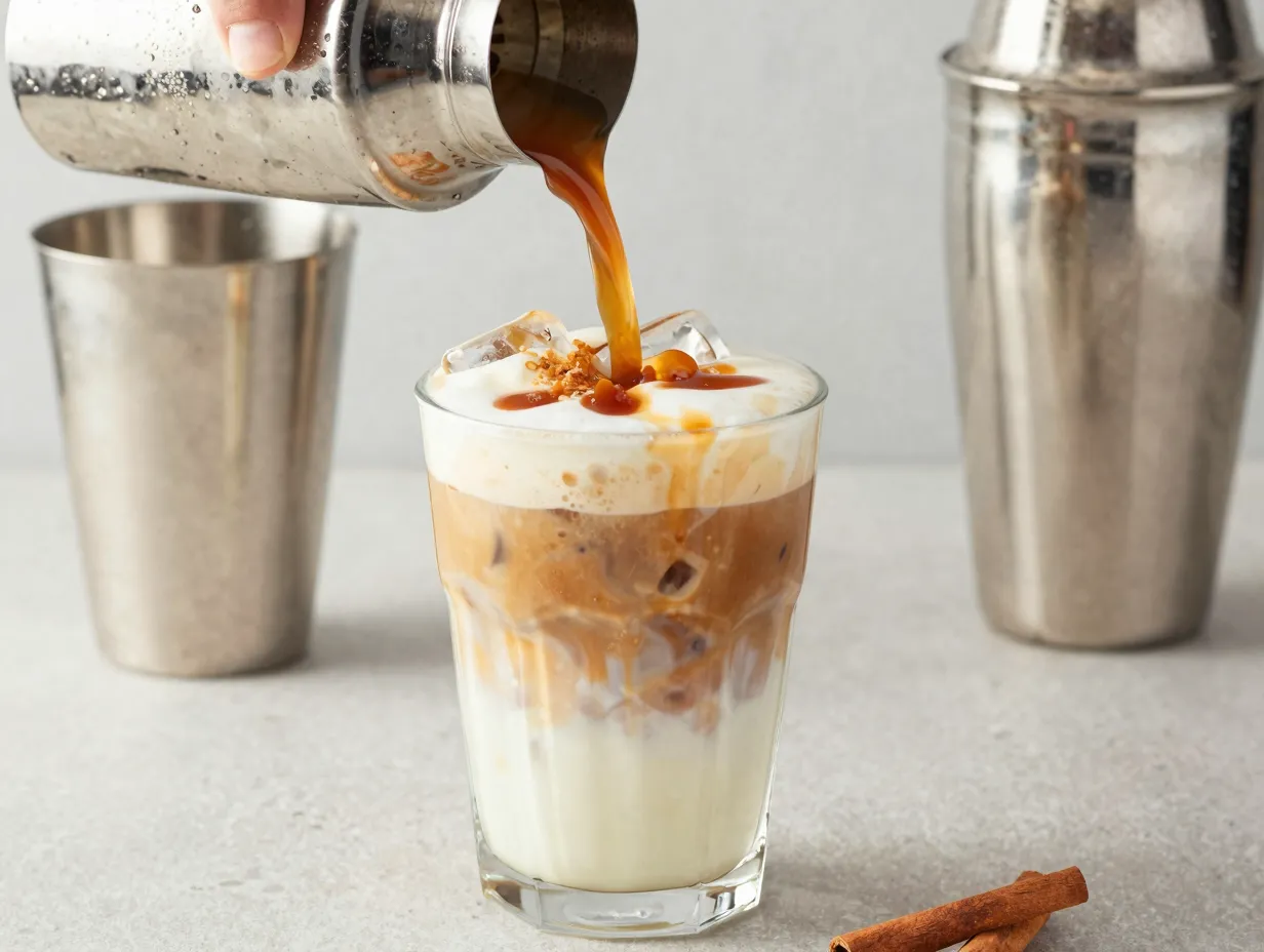 Blonde espresso shaken with brown sugar syrup and oat milk