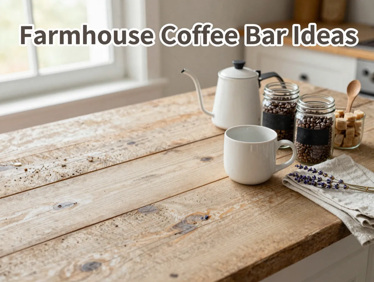 Reclaimed wood coffee station pour over mason jars rustic morning