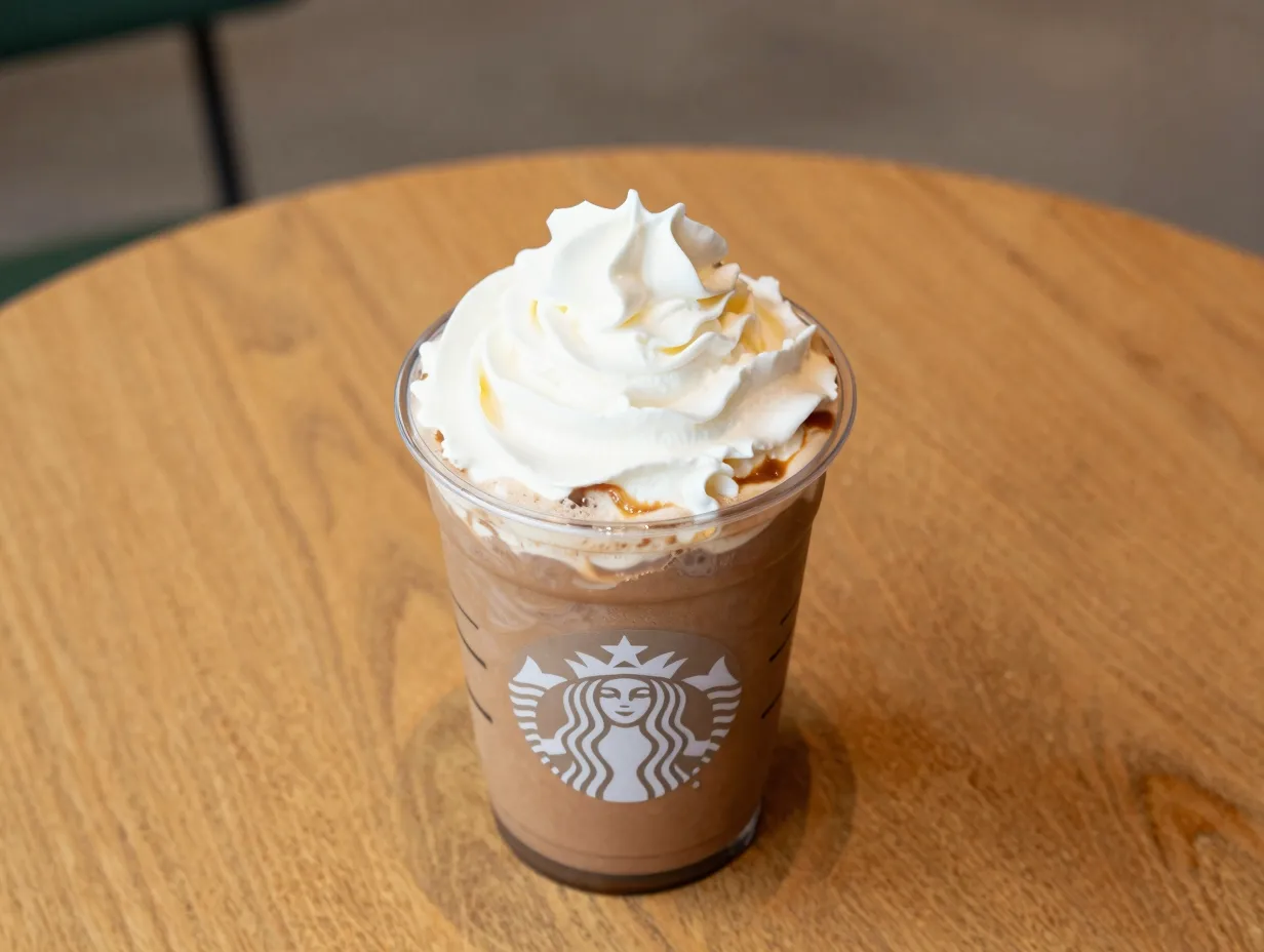 Classic caffè mocha with espresso steamed milk and whipped cream