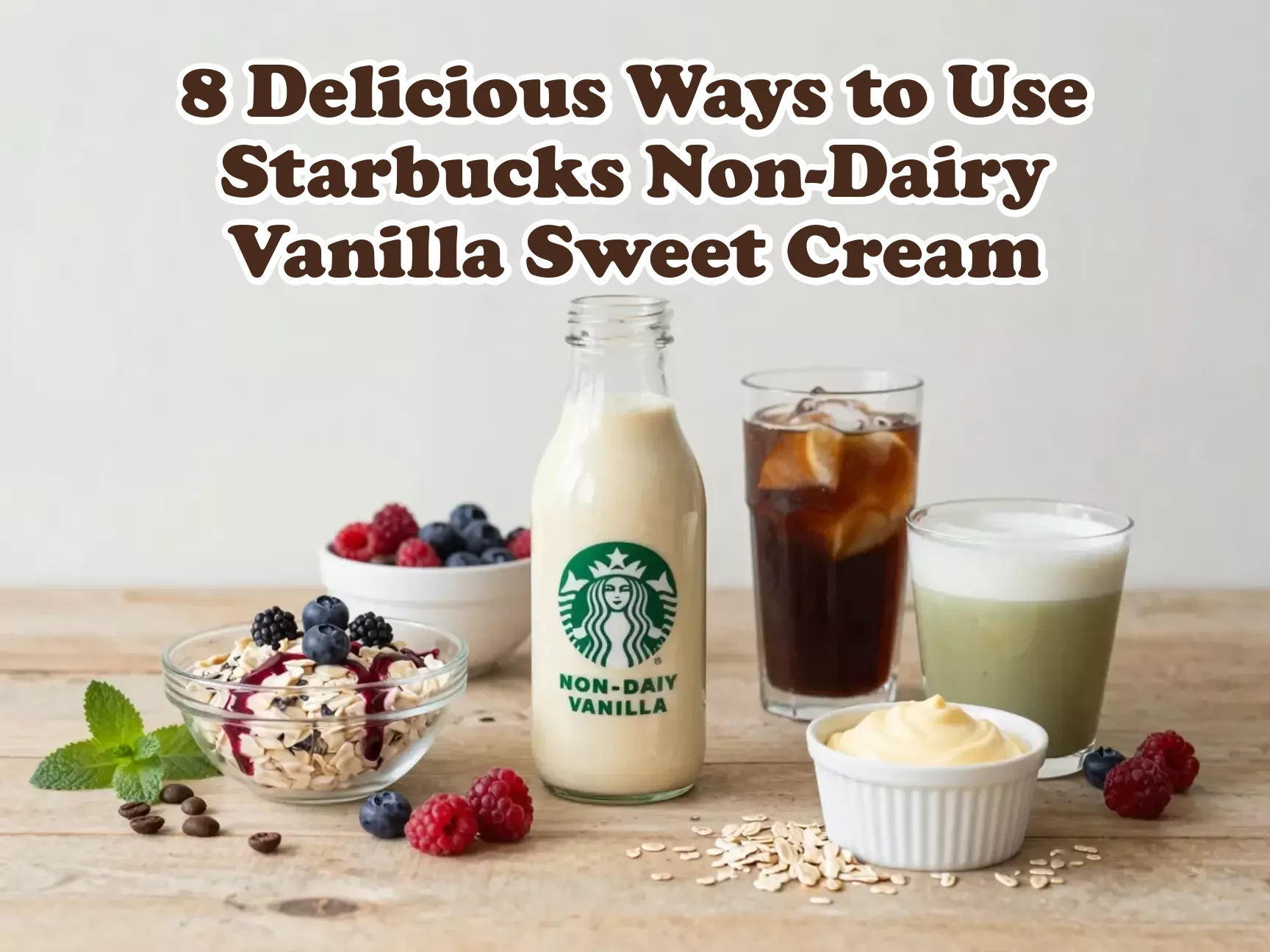 Starbucks non dairy vanilla sweet cream recipes flat lay ingredients main
