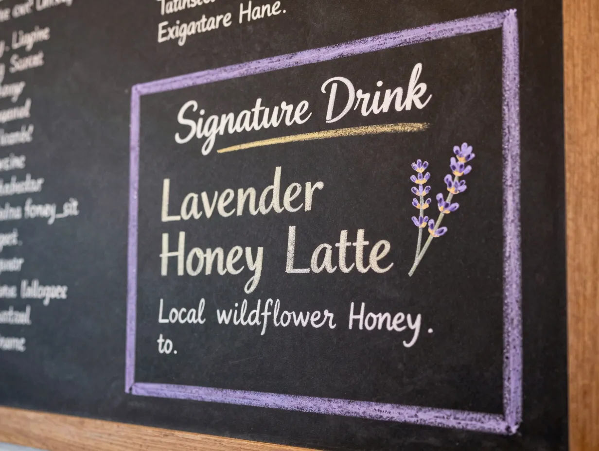 Signature drink spotlight panel for lavender honey latte story