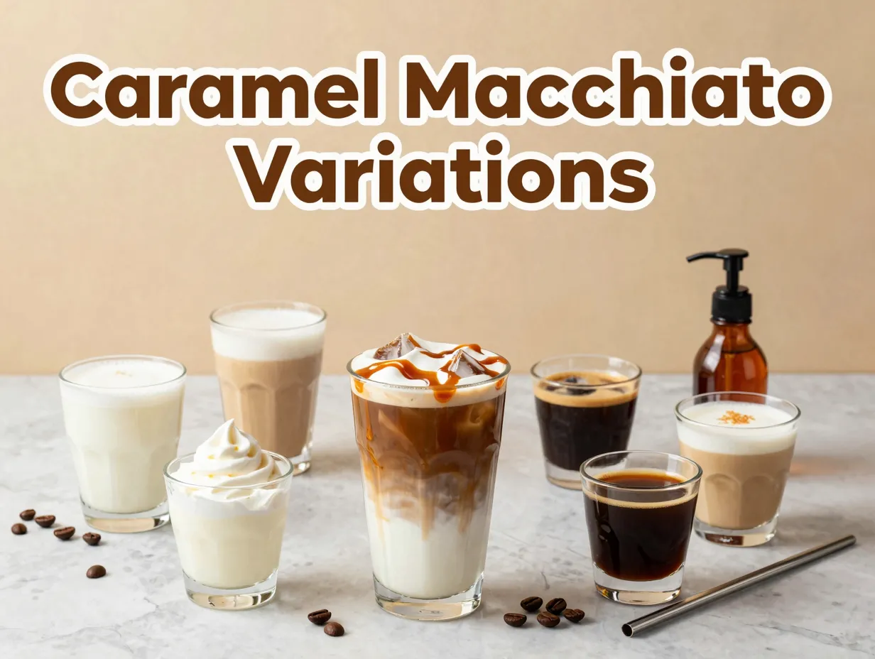 Starbucks caramel macchiato variations iced oat milk hazelnut layered