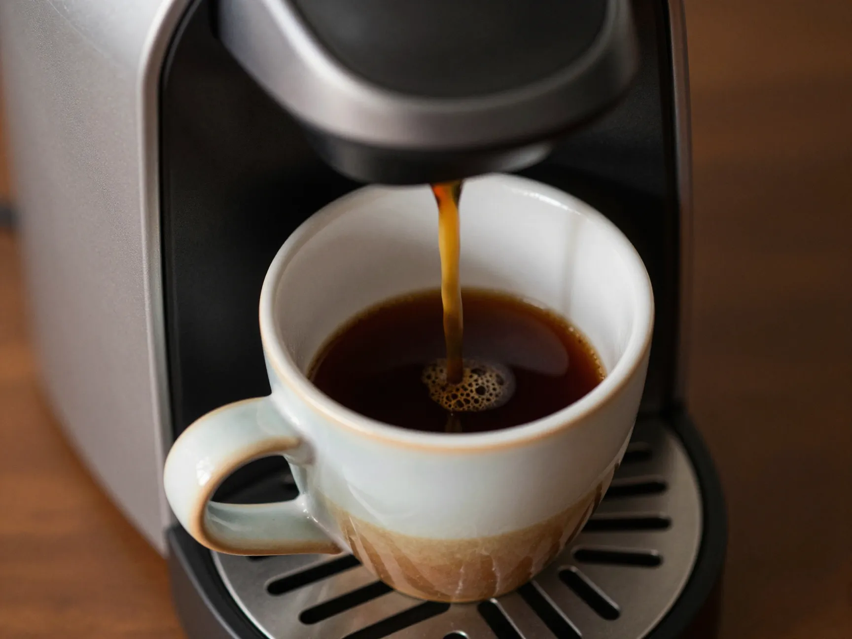 Small coffee mug with keurig brewing six ounces setting