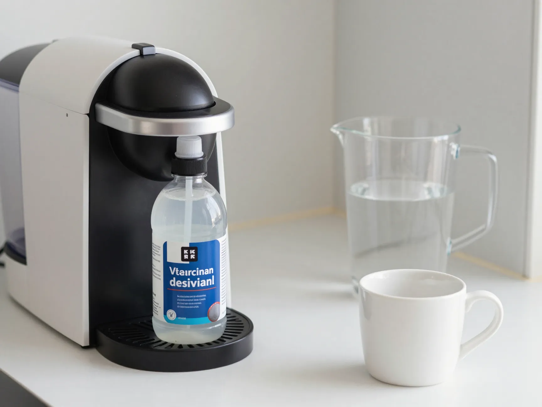 White vinegar bottle keurig descaling with empty reservoir
