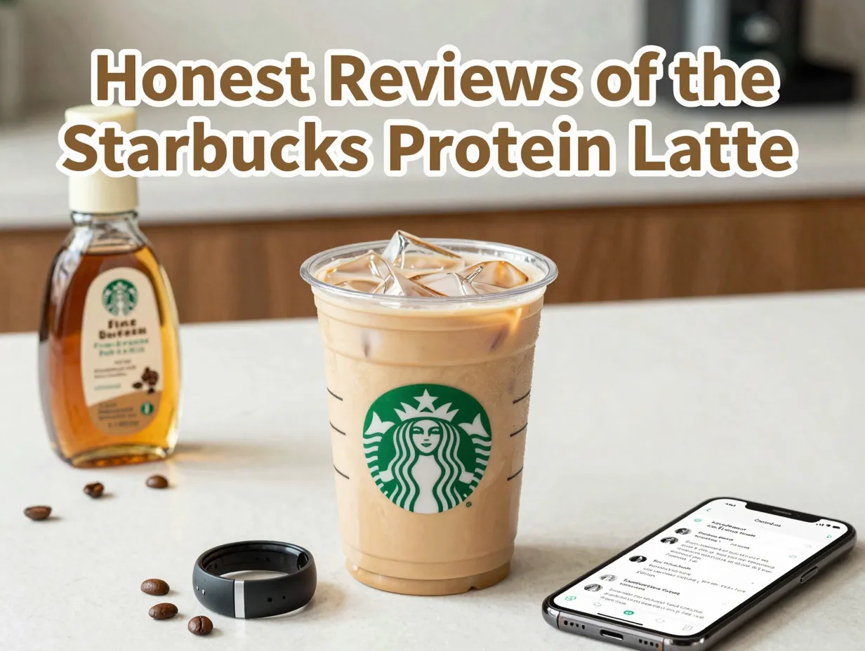 Iced protein latte reviews cup label espresso beans smartphone