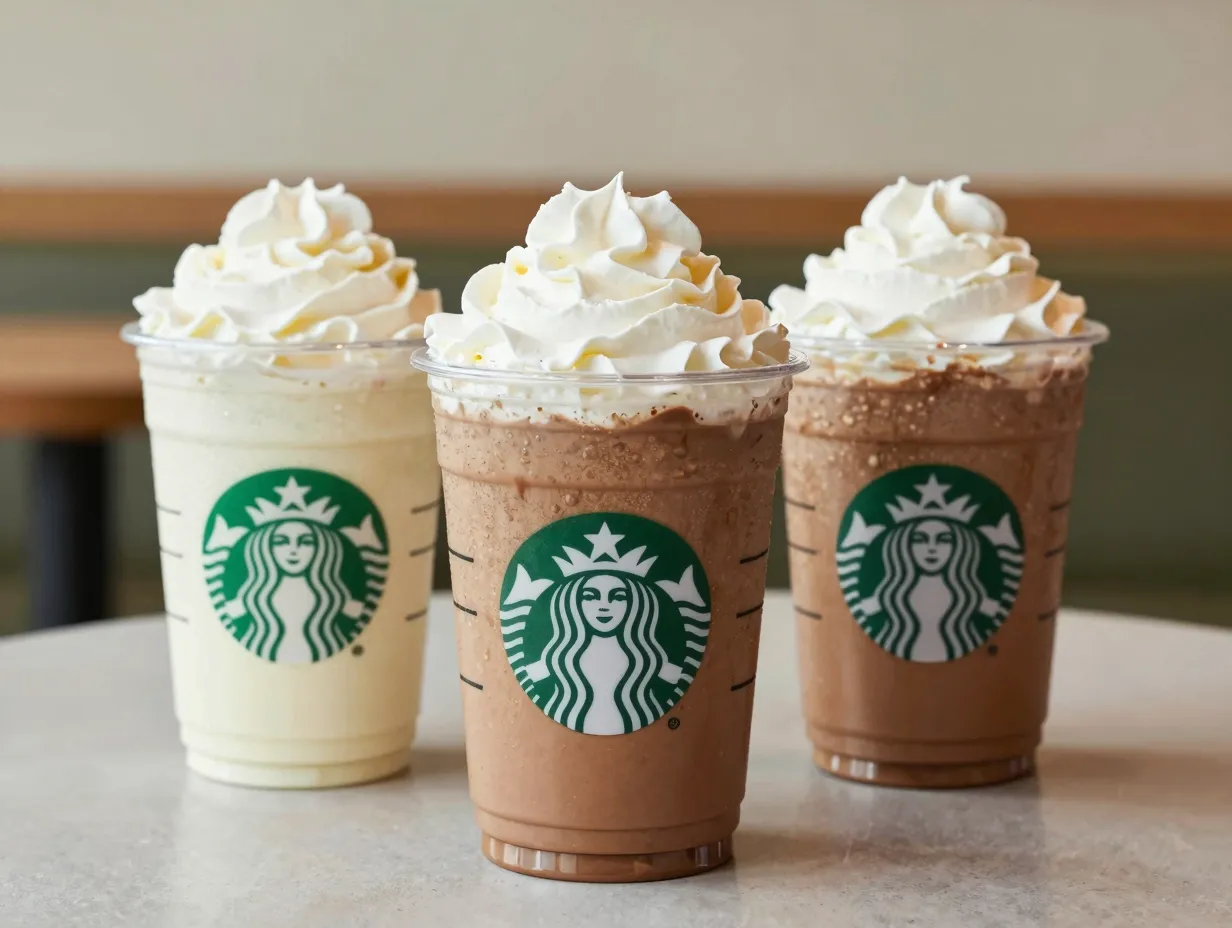 White chocolate mocha in starbucks cup with whipped cream