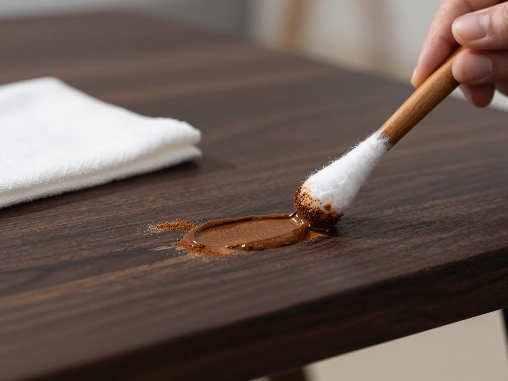 Furniture scratch concealer for dark wood table