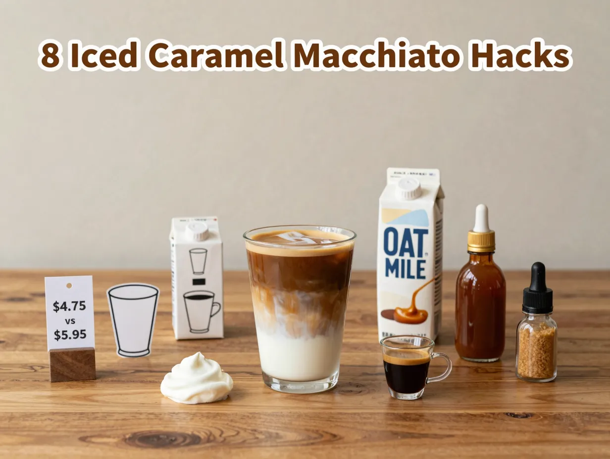 Savvy customized starbucks macchiato flatlay hack elements