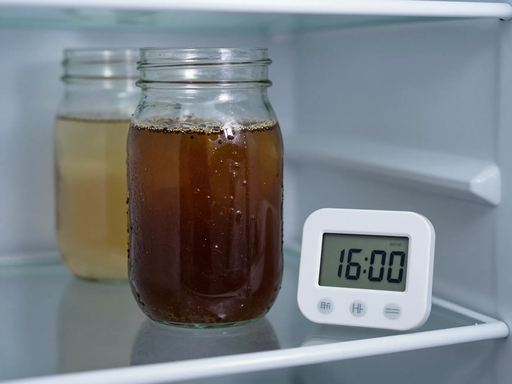 Steeping for wrong time refrigerator with timer set to sixteen hours