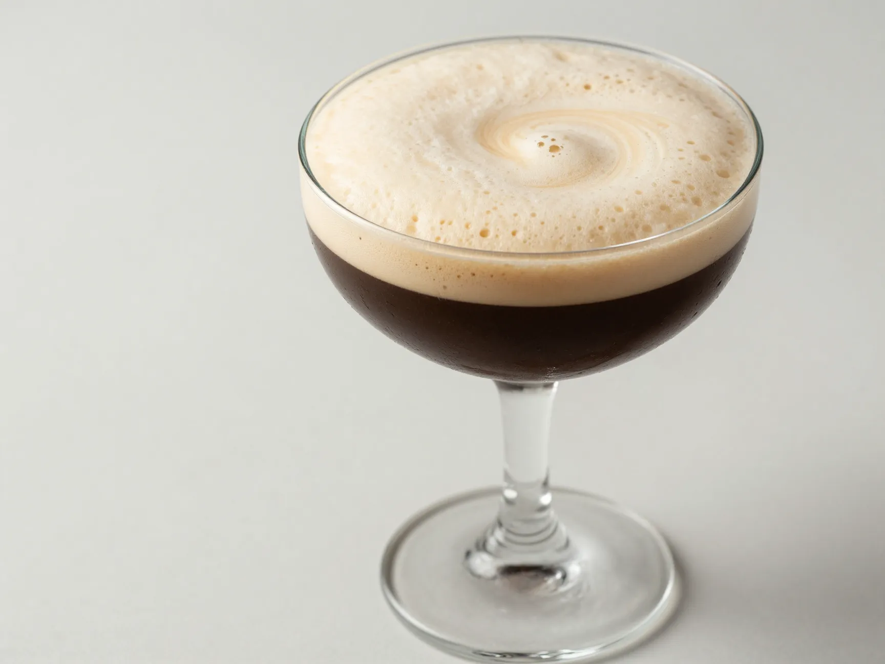 Simple three ingredient espresso martini in coupe glass