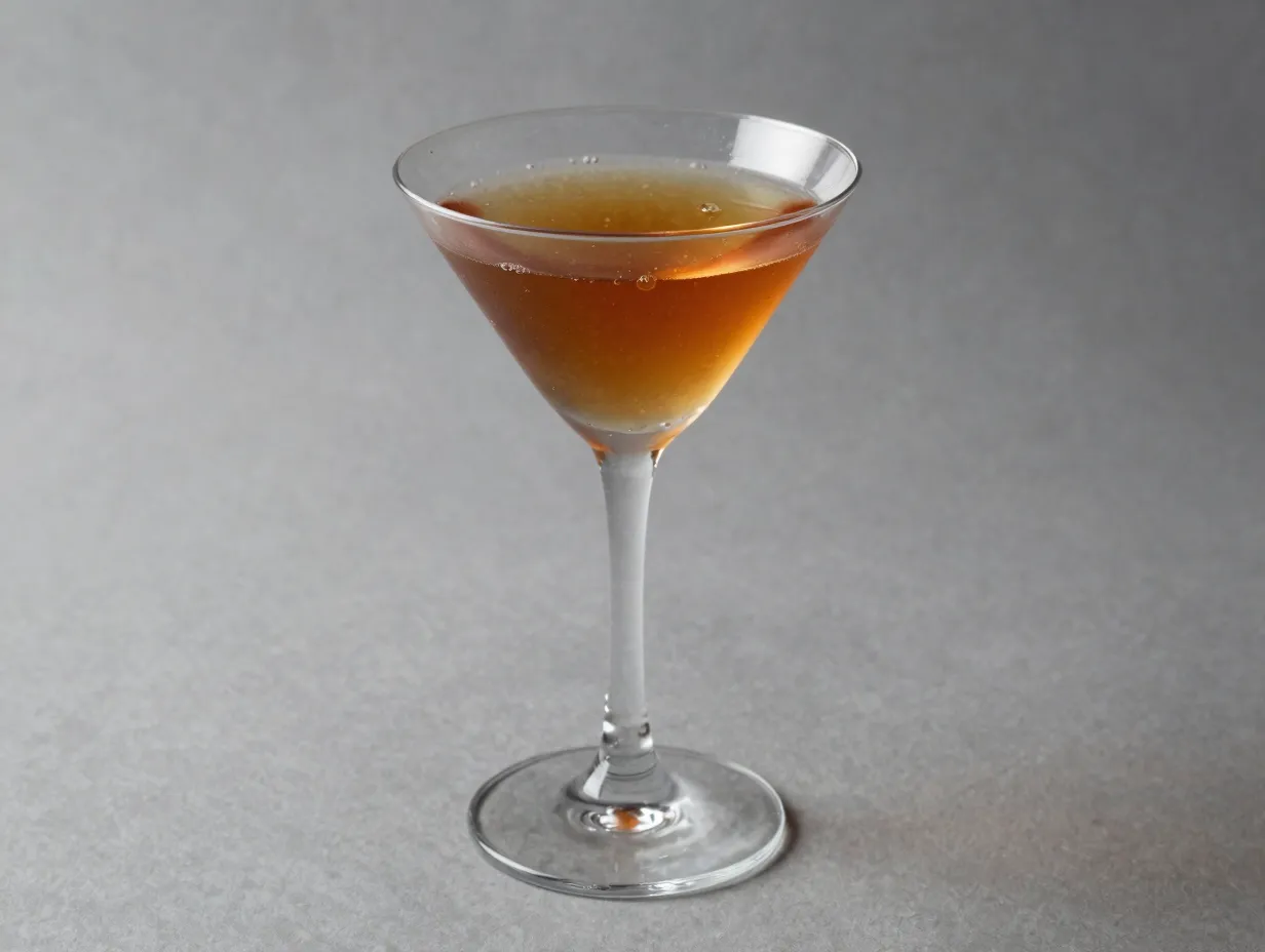 Clear stirred aperitif espresso martini in nick nora glass