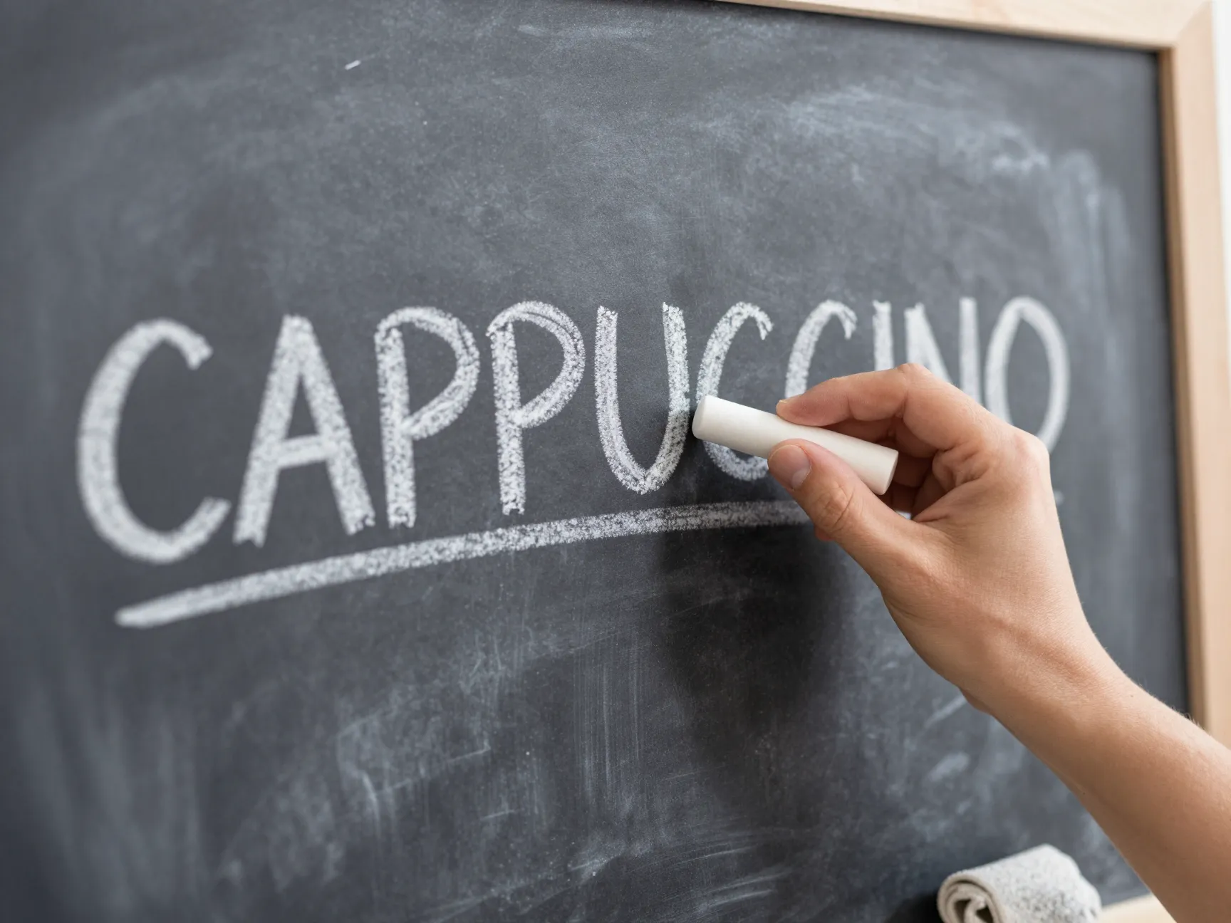 Maintaining a chalkboard by rechalking faded lettering with white chalk