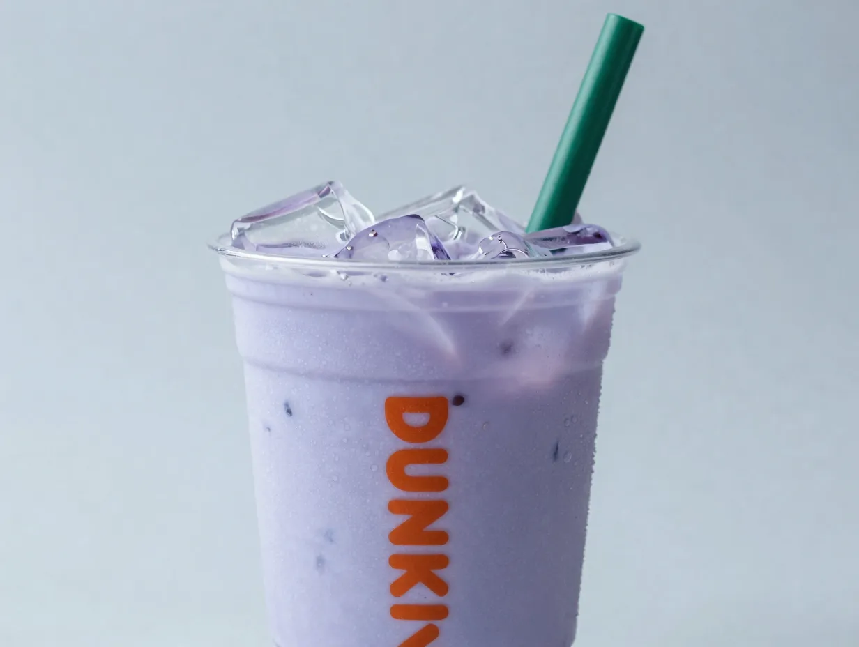 Blueberry lemon light purple refreshing iced summer beverage