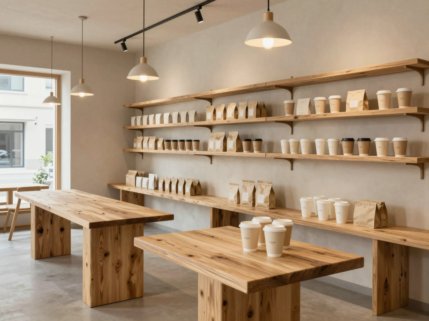 Sustainability commitment with eco packaging reclaimed wood interior
