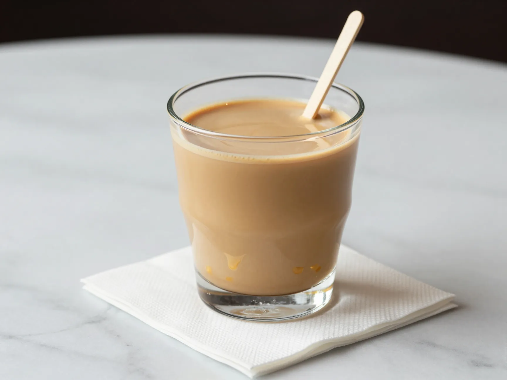 Blonde espresso americano with vanilla syrup in clear glass