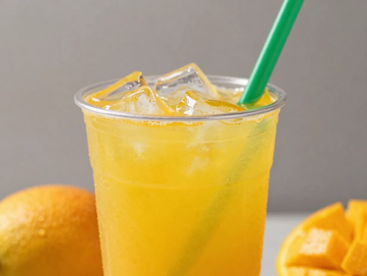 Mango lemonade vibrant yellow orange tart citrus beverage