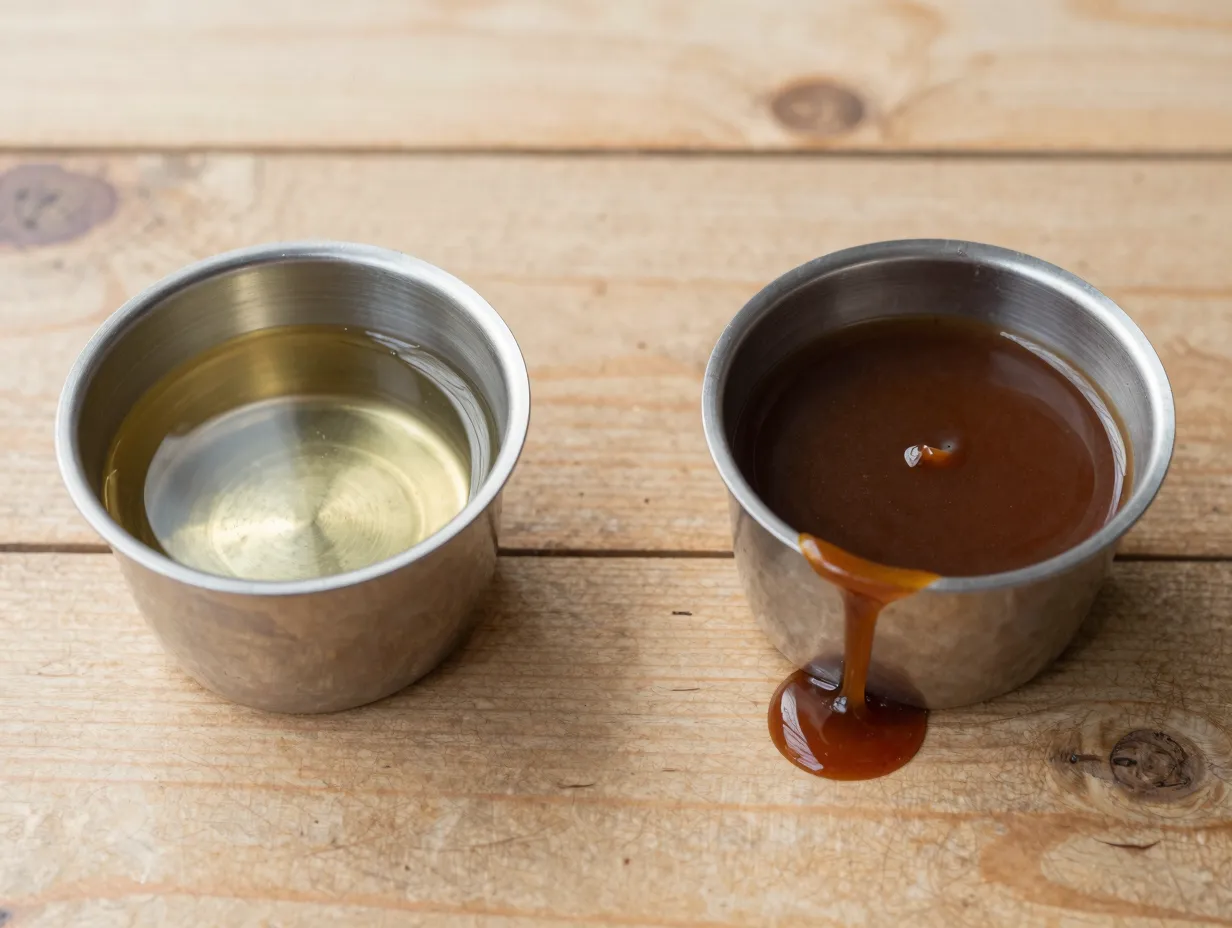 Dark caramel sauce versus vanilla syrup ingredient swap comparison