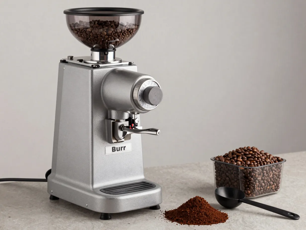 Industrial burr coffee grinder adjustable fresh beans multiple grinds