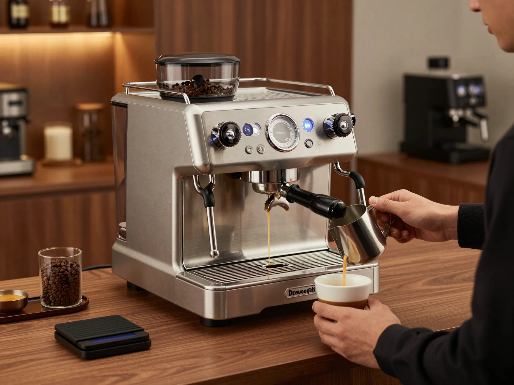 Semi automatic espresso machine premium bar centerpiece steam wand