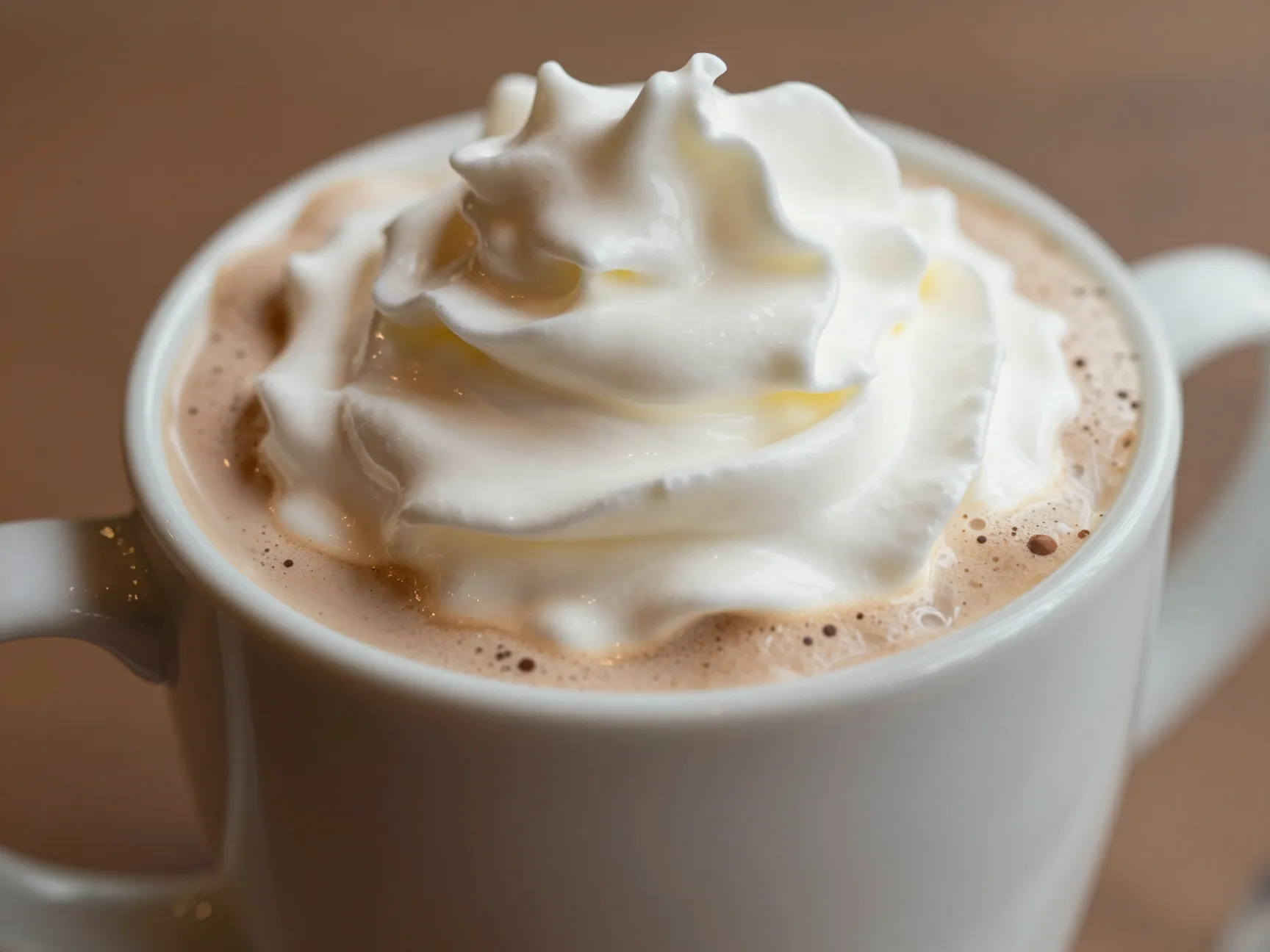 Rich white chocolate mocha with whipped cream