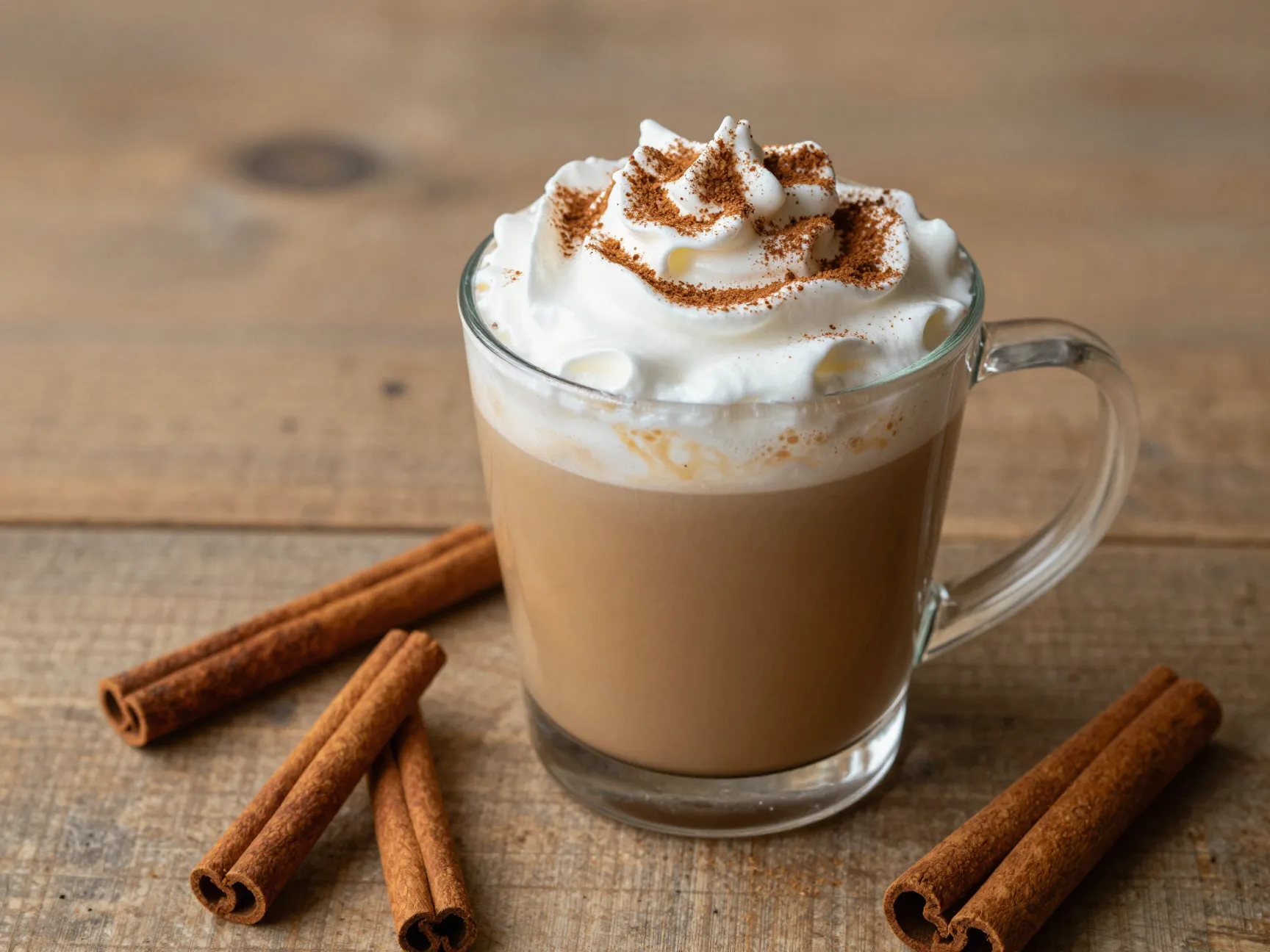 Spiced cinnamon dolce latte with topping