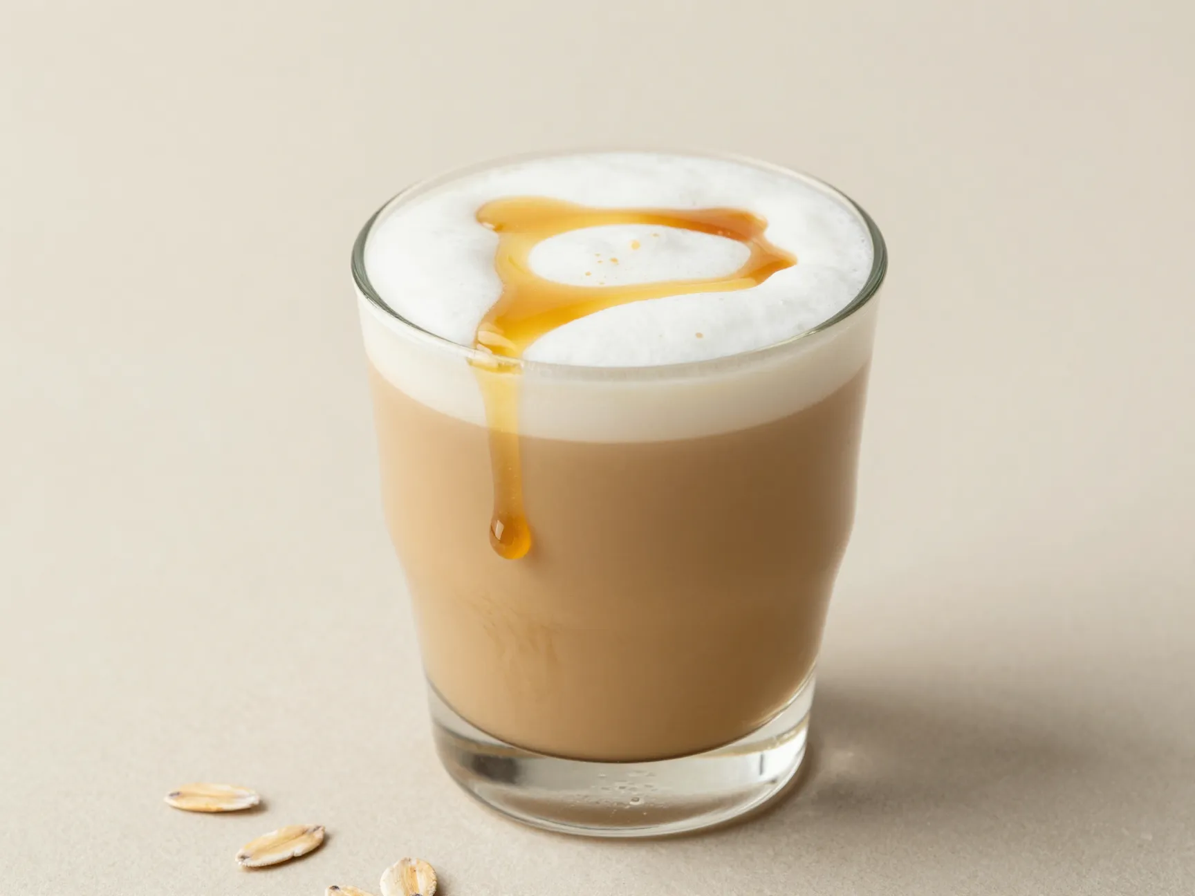 Honey oat milk latte with natural sweetness