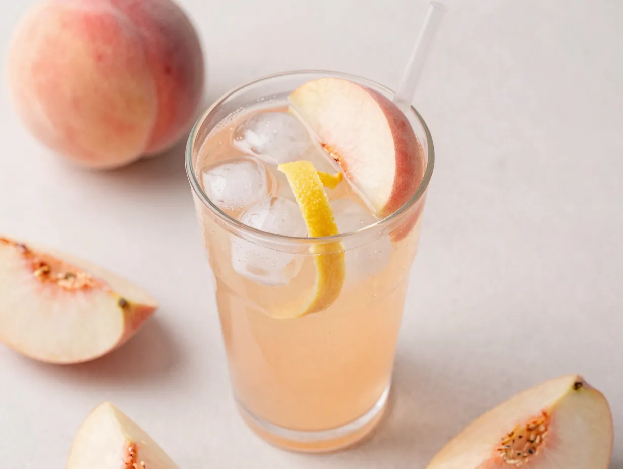 Peach citrus white tea infusion delicate light iced tea