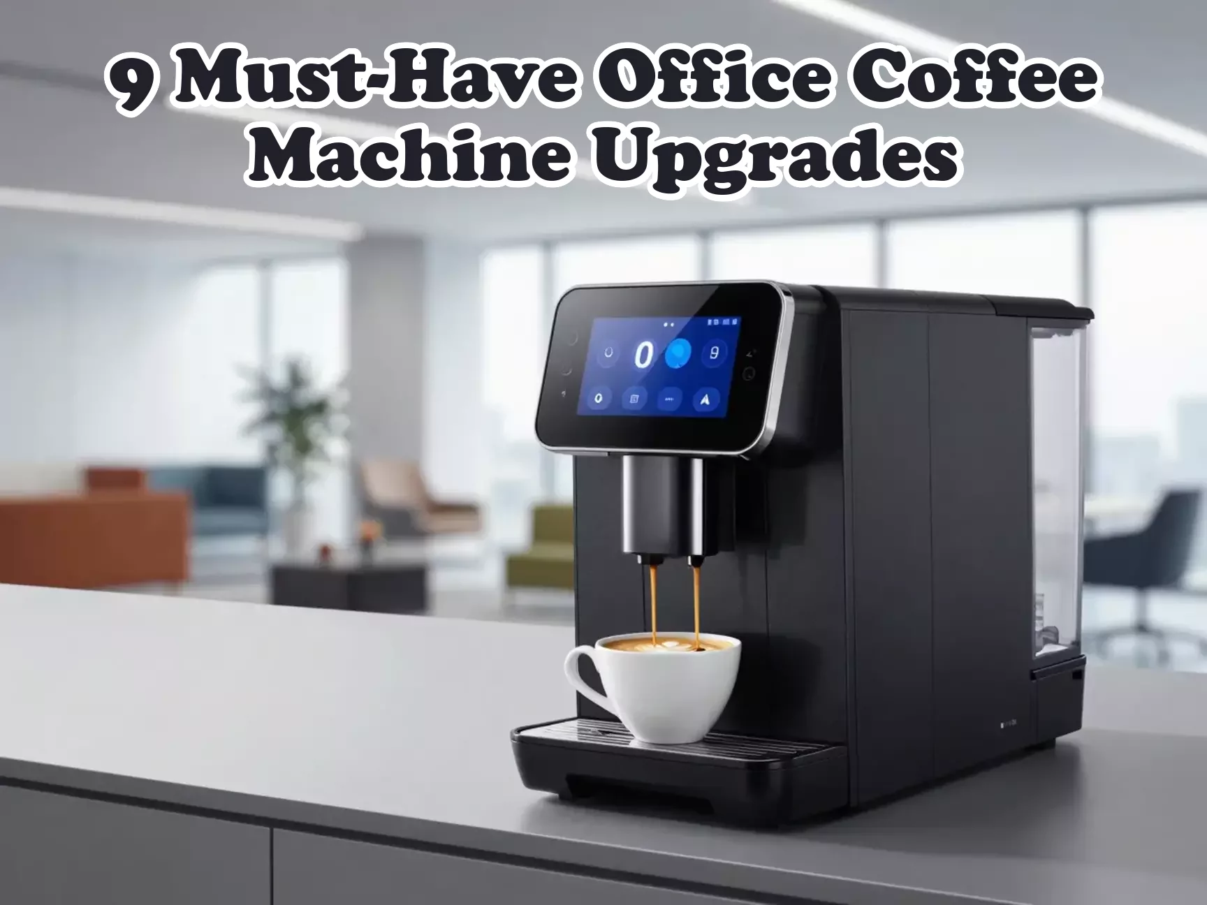 Sleek modern office coffee machine espresso flow latte art smart tech main