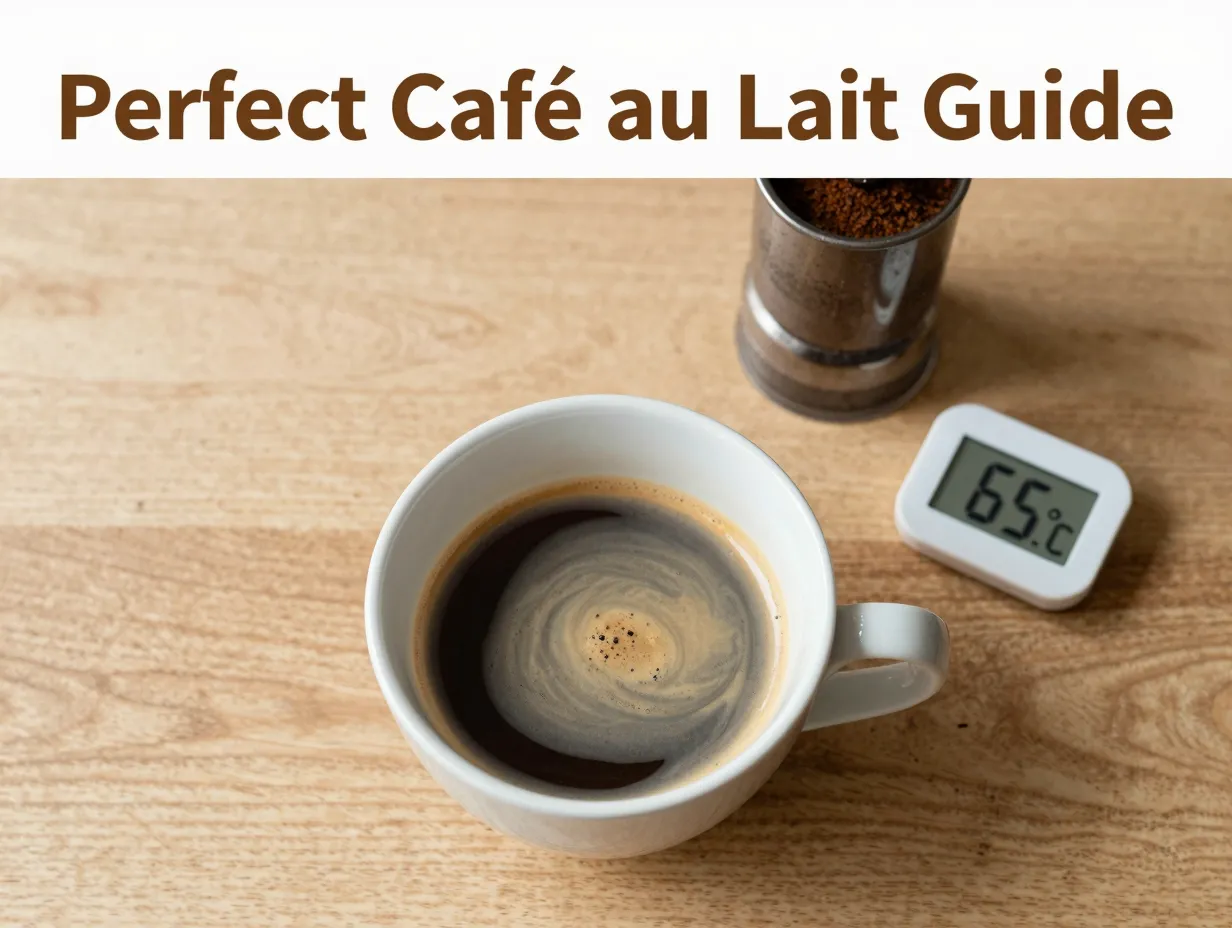 Traditional ceramic bowl cafe au lait coffee milk swirl thermometer