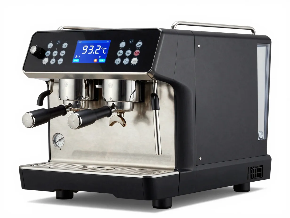 Office coffee maker with precise pid temperature control screen and dual boilers