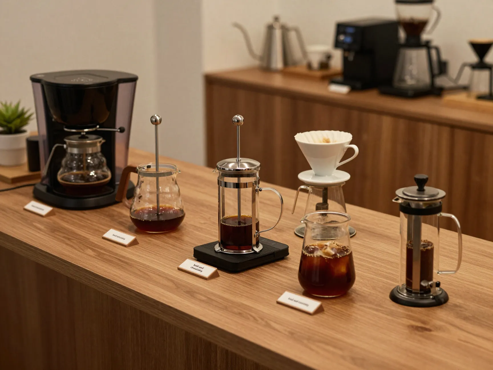 Multi brew method bar with french press pour over and cold brew