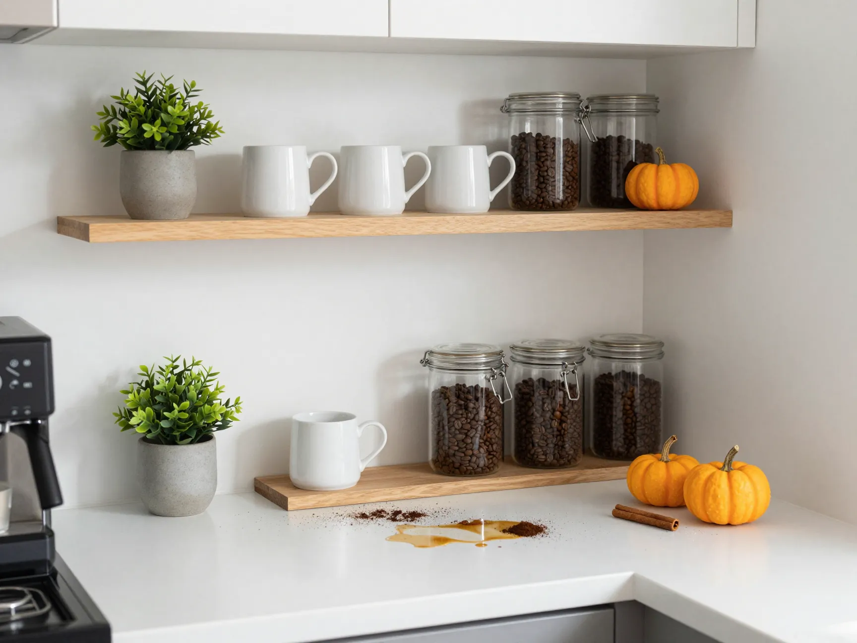 Maintained coffee corner with weekly styling routine reset