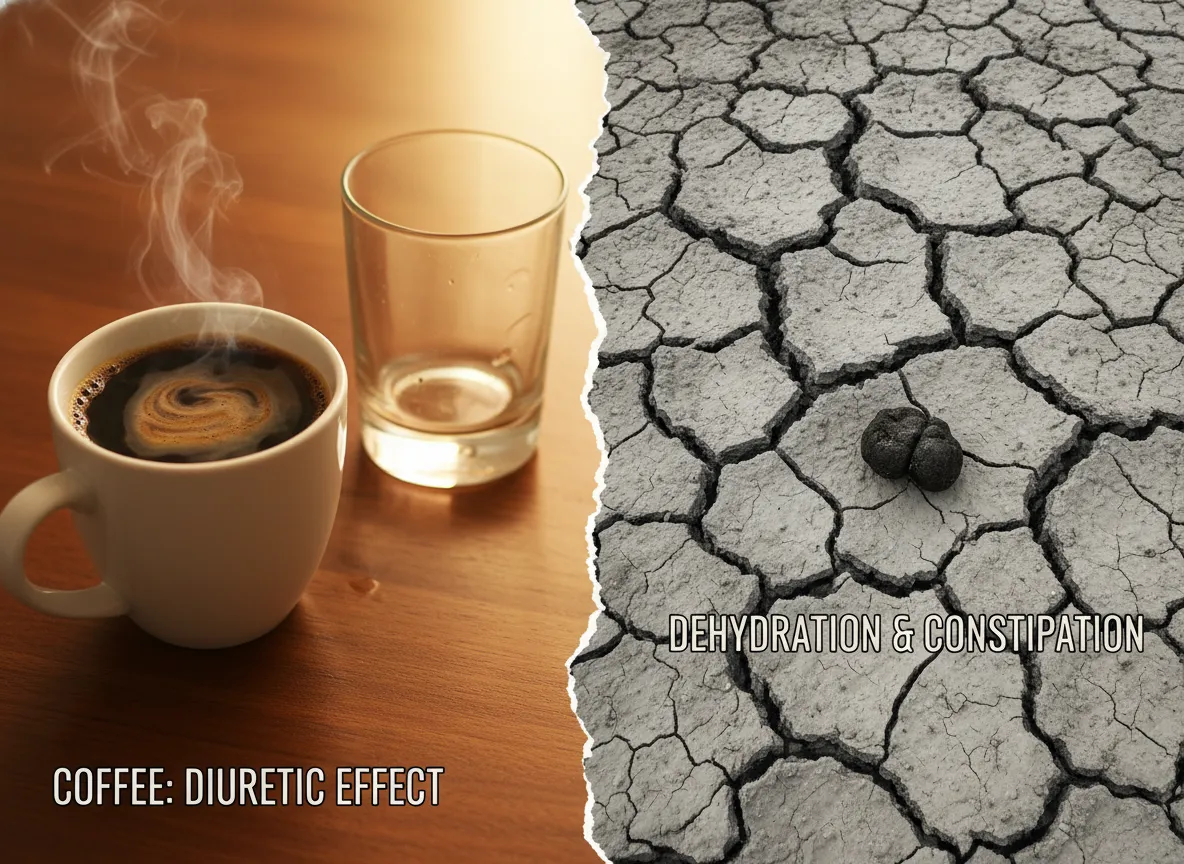 Coffee diuretic dehydration constipation bloating