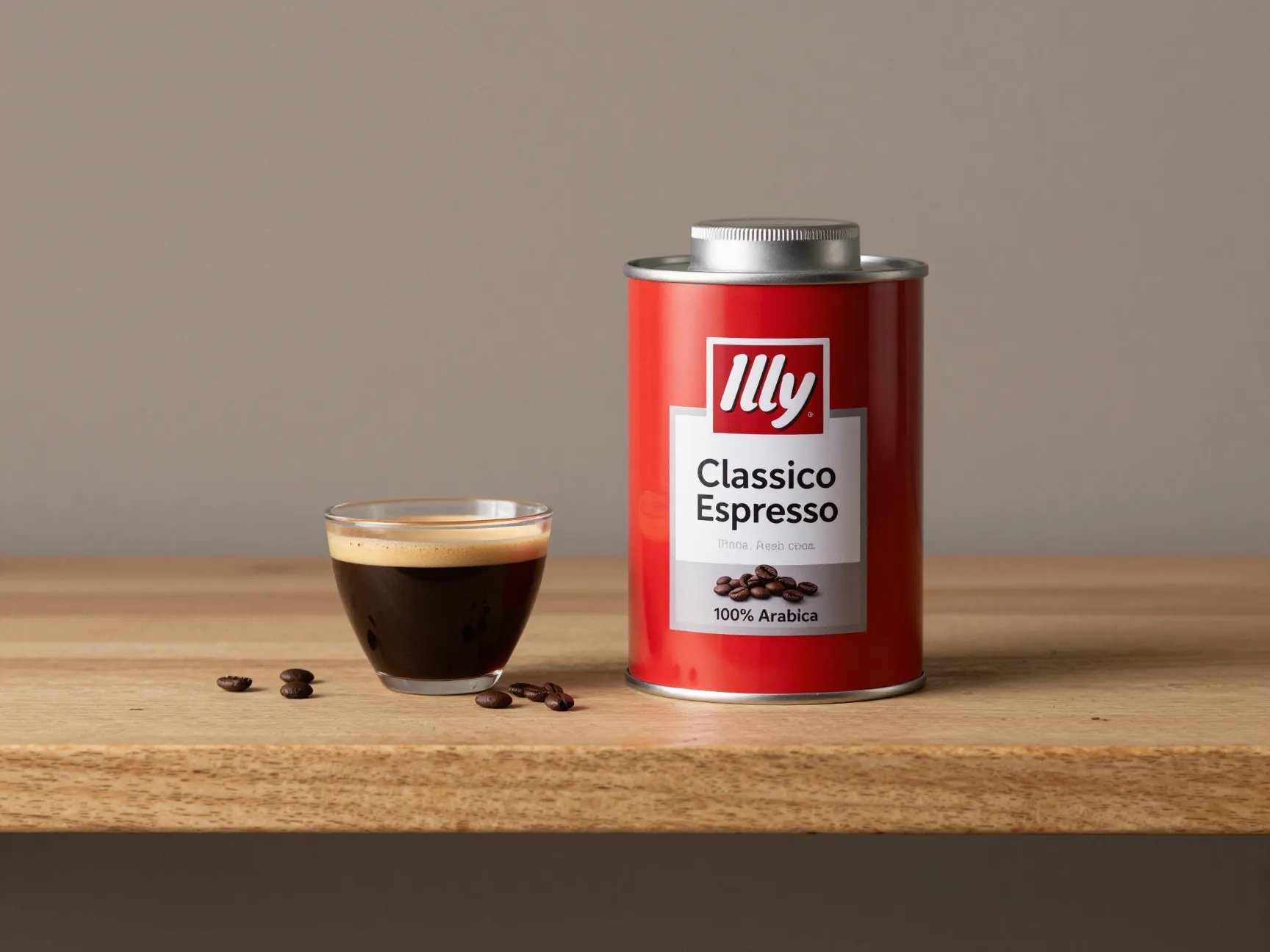 Illy classico espresso beans jar consistency sustainable label shelf