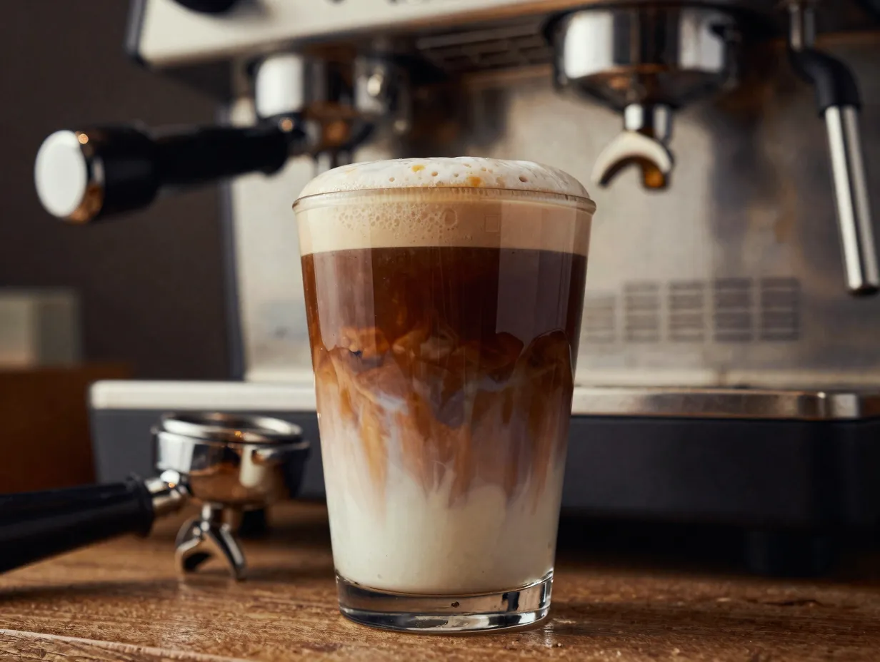 Dirty chai latte with one espresso shot